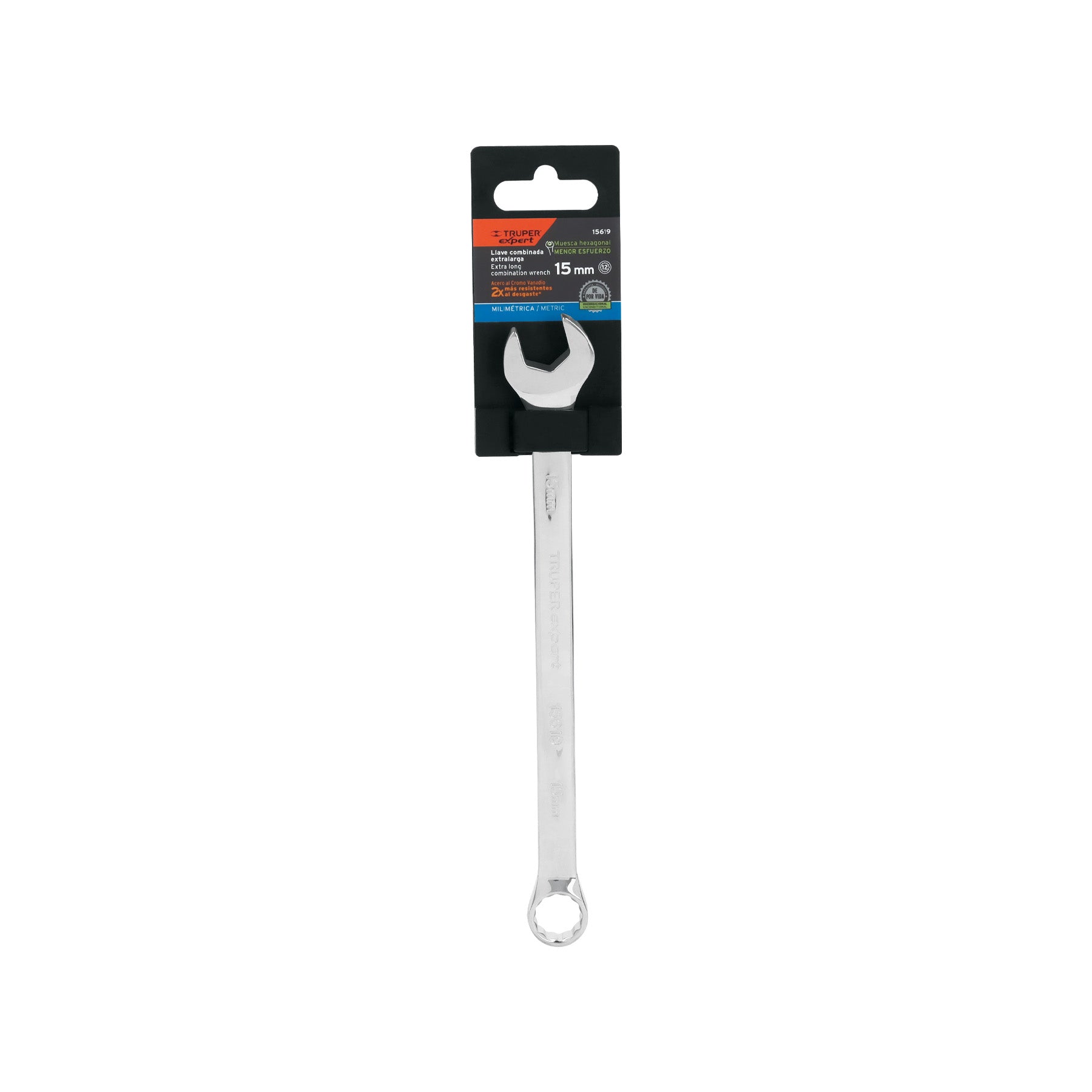 Llave combinada extralarga 15 mm x 230 mm de largo, EXPERT