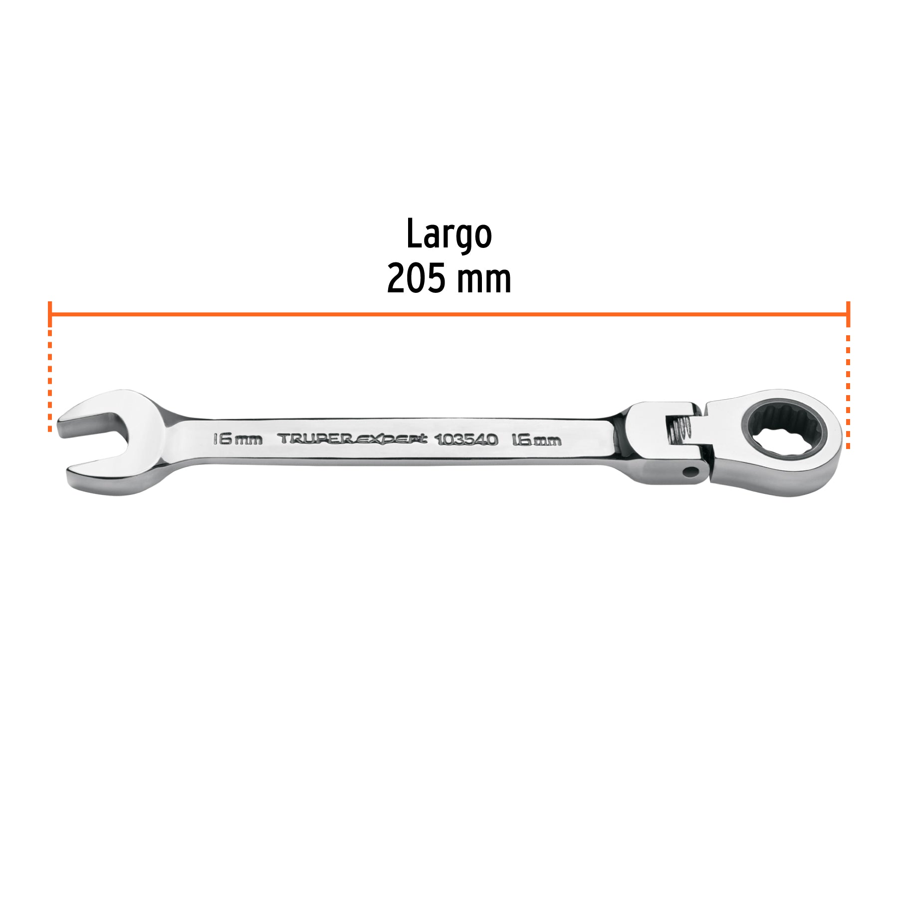 Llave combinada con matraca 16 mm flexible, EXPERT