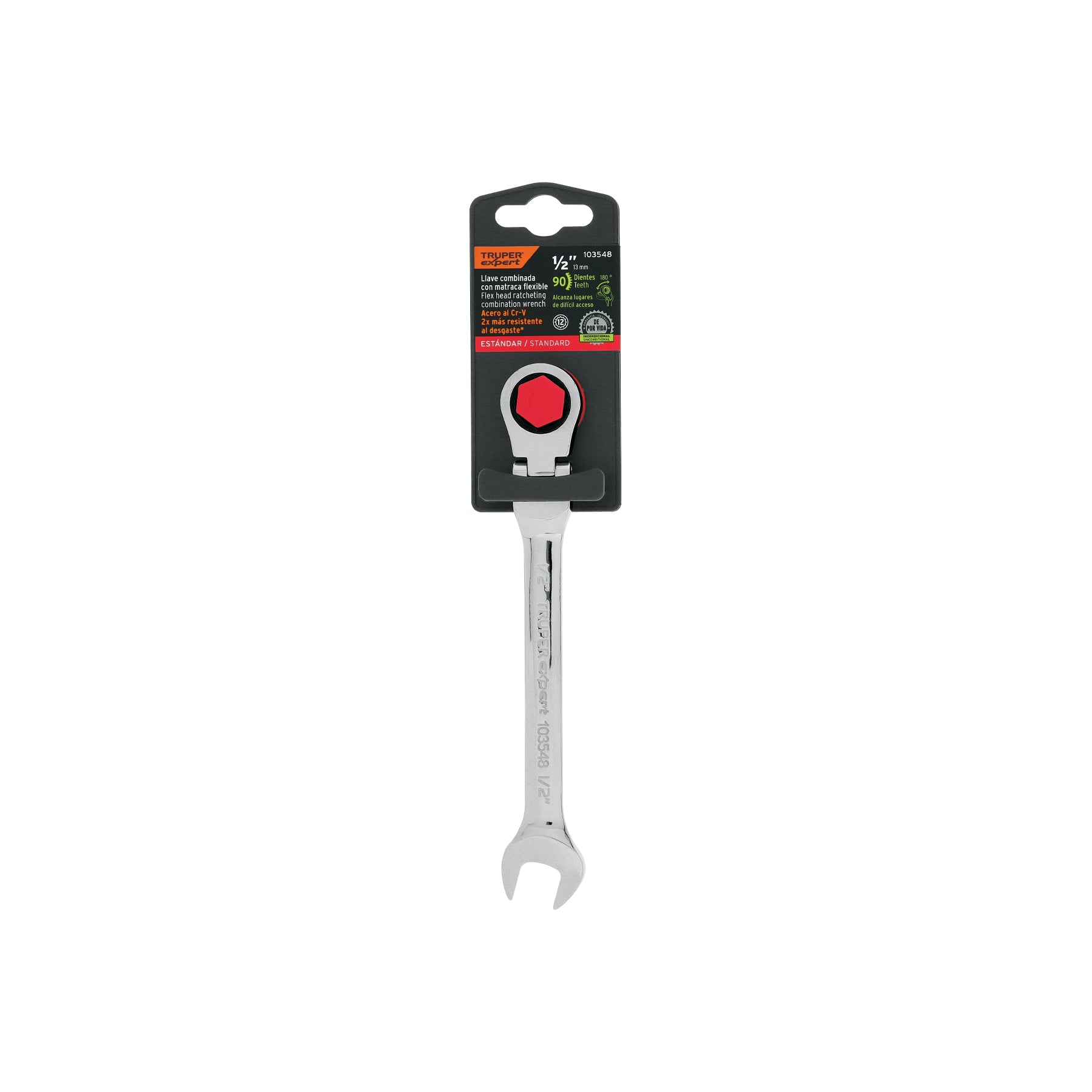 Llave combinada con matraca 1/2" flexible, EXPERT