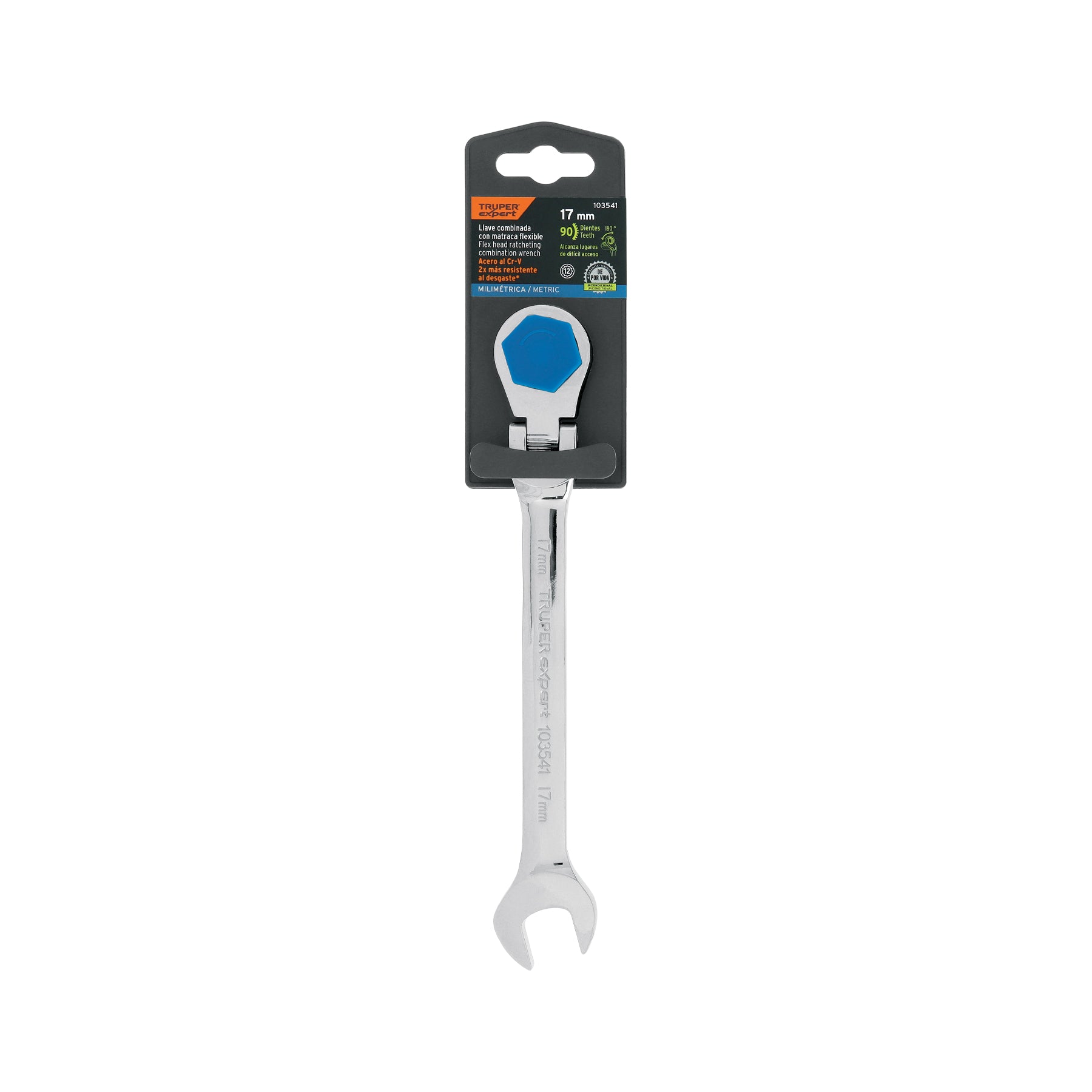 Llave combinada con matraca 17 mm flexible, EXPERT