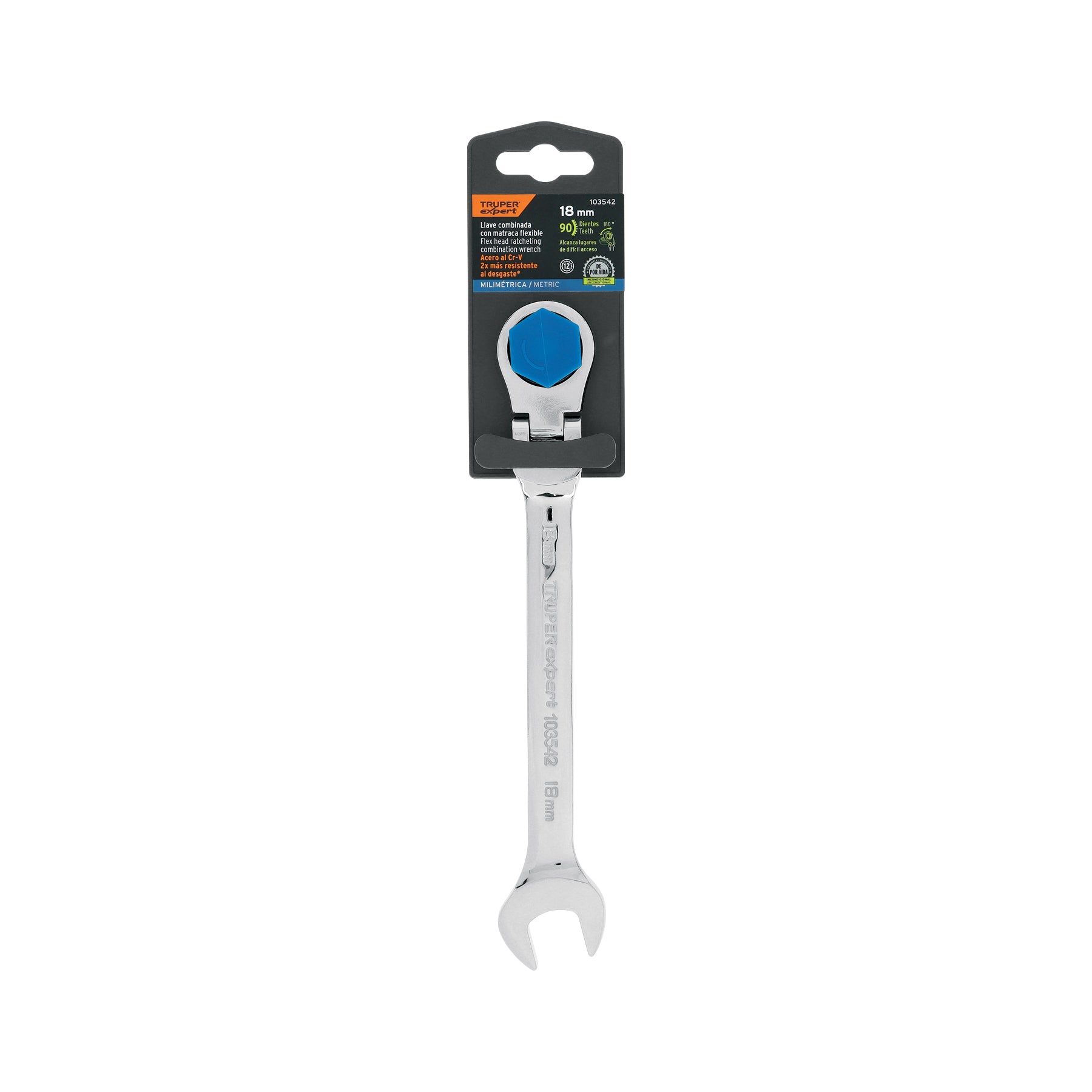 Llave combinada con matraca 18 mm flexible, EXPERT