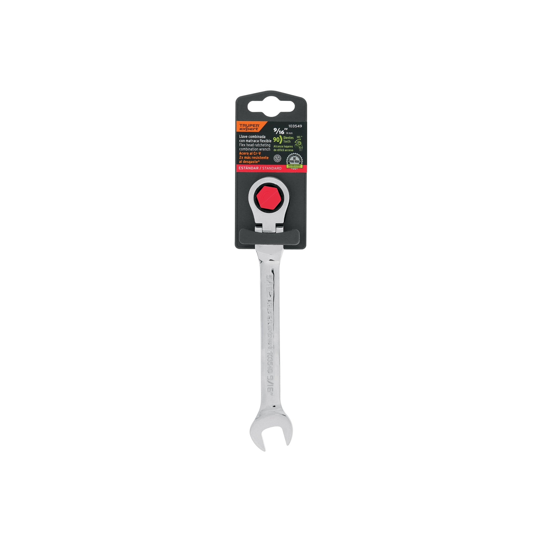 Llave combinada con matraca 9/16" flexible, EXPERT