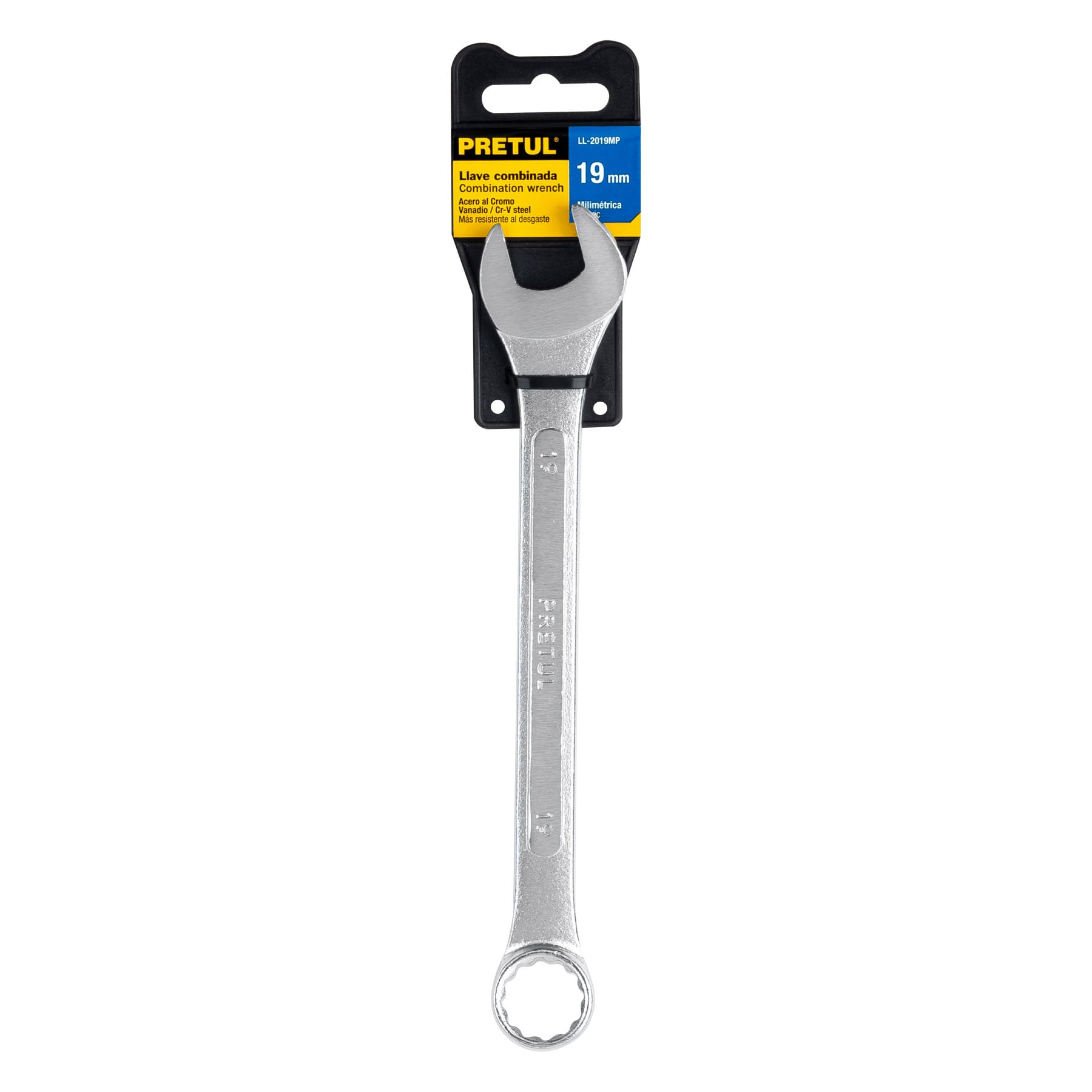 Llave combinada 19 mm x 230 mm de largo, PRETUL