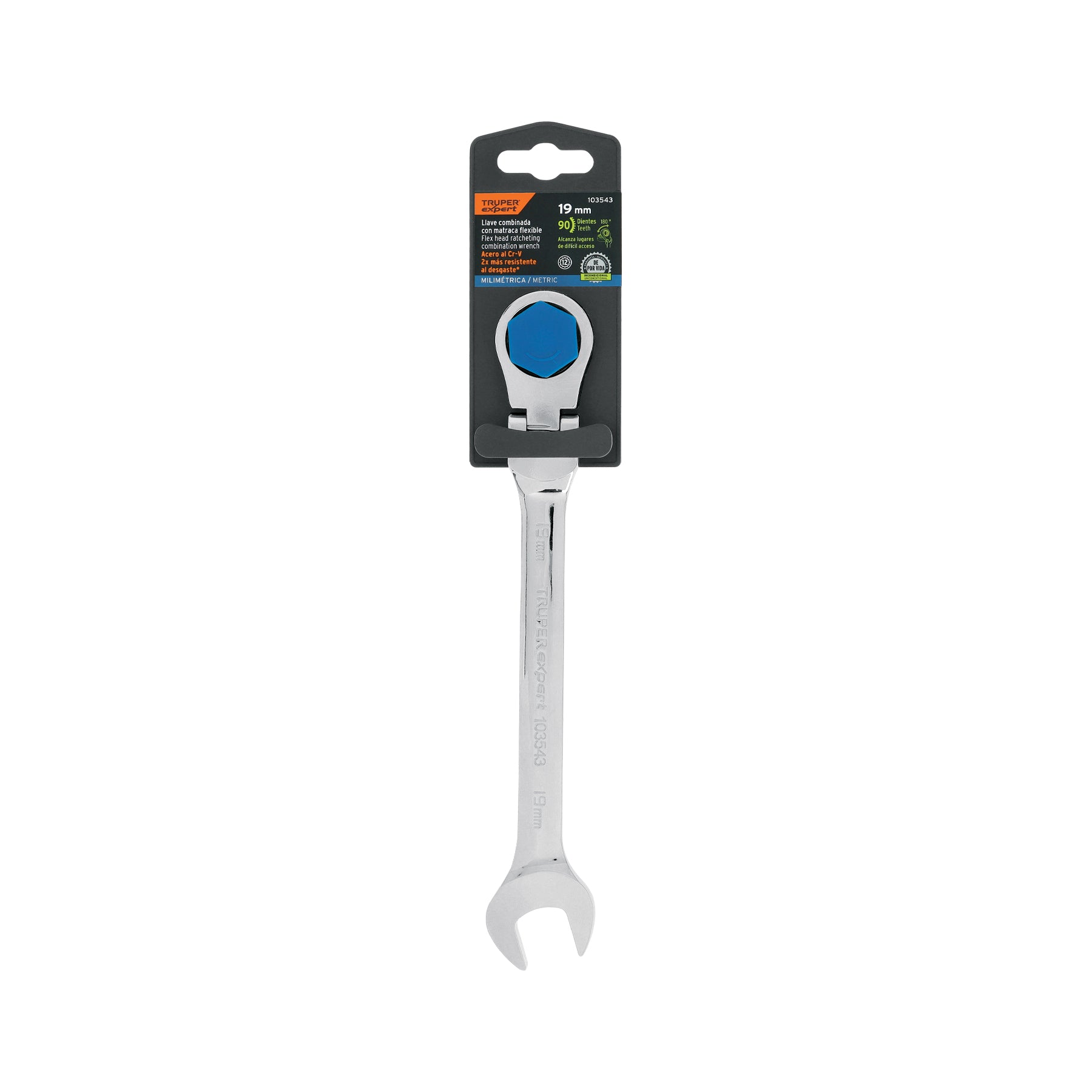 Llave combinada con matraca 19 mm flexible, EXPERT