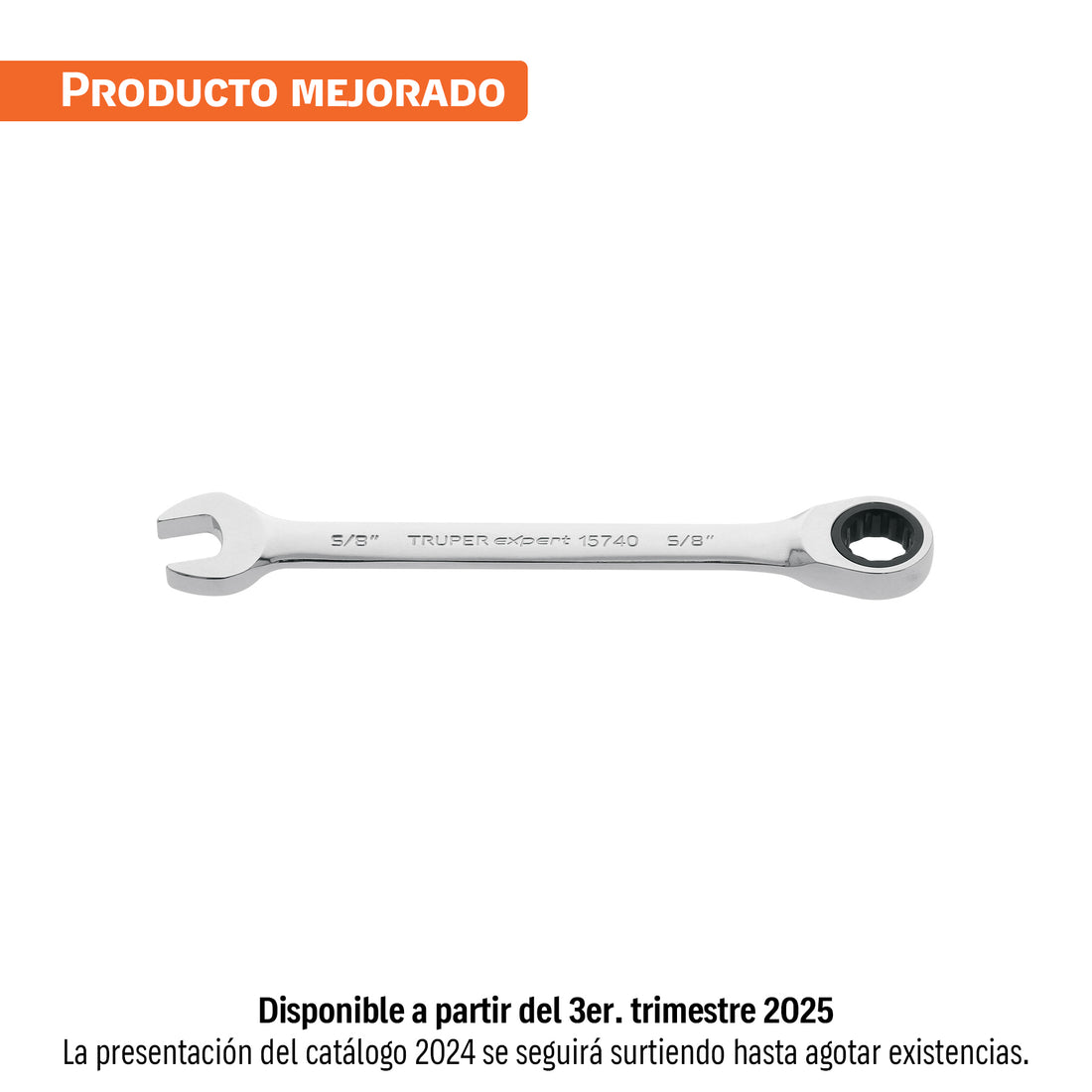 Llave combinada con matraca 5/8" x 202 mm largo, EXPERT