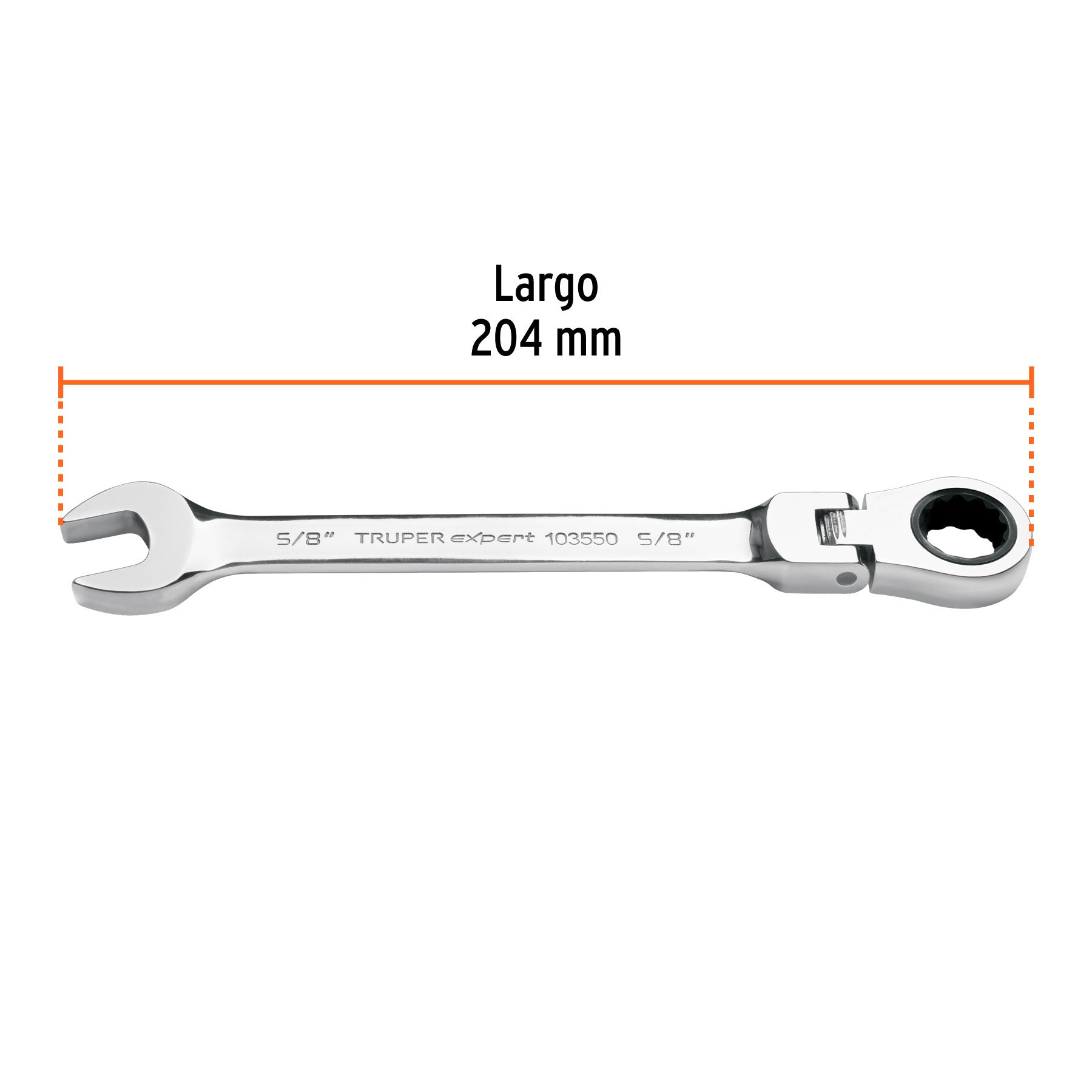 Llave combinada con matraca 5/8" flexible, EXPERT