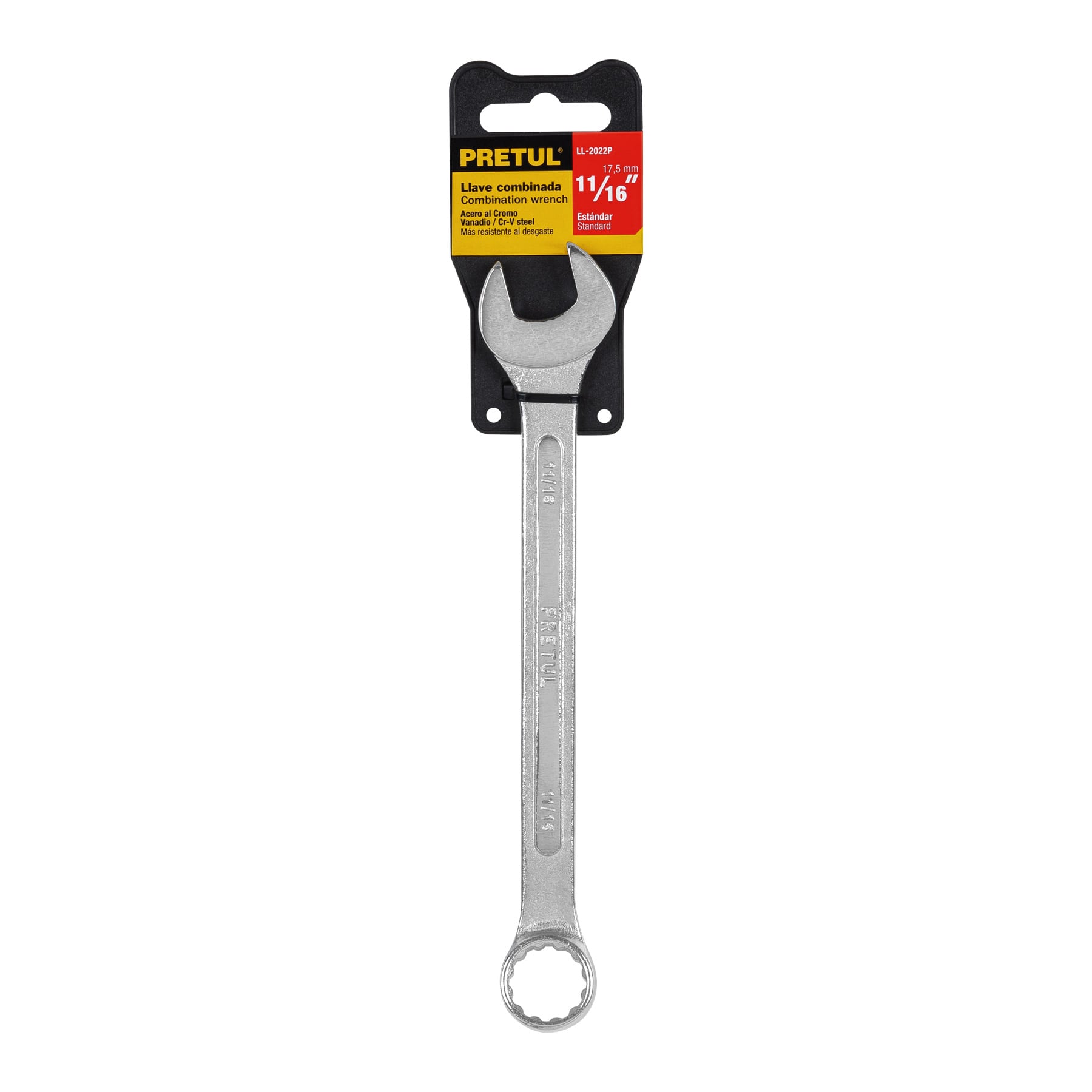 Llave combinada 11/16" x 210 mm de largo, PRETUL