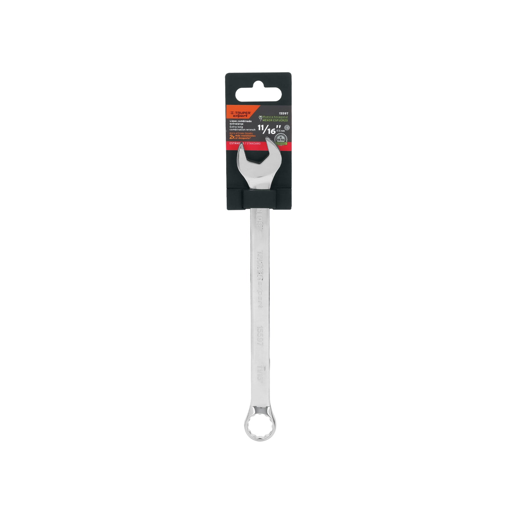 Llave combinada extralarga 11/16" x 259 mm de largo, EXPERT
