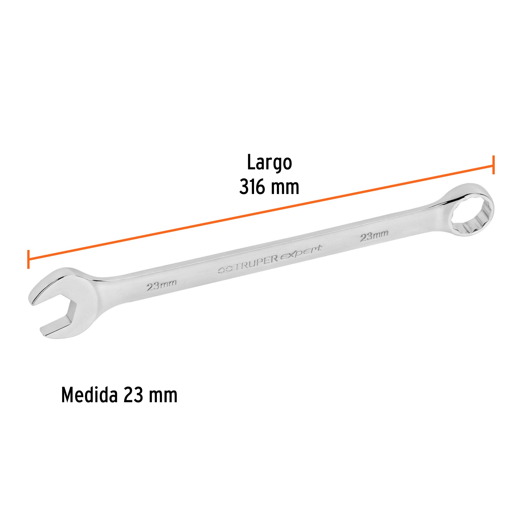 Llave combinada extralarga 23 mm x 316 mm de largo, EXPERT