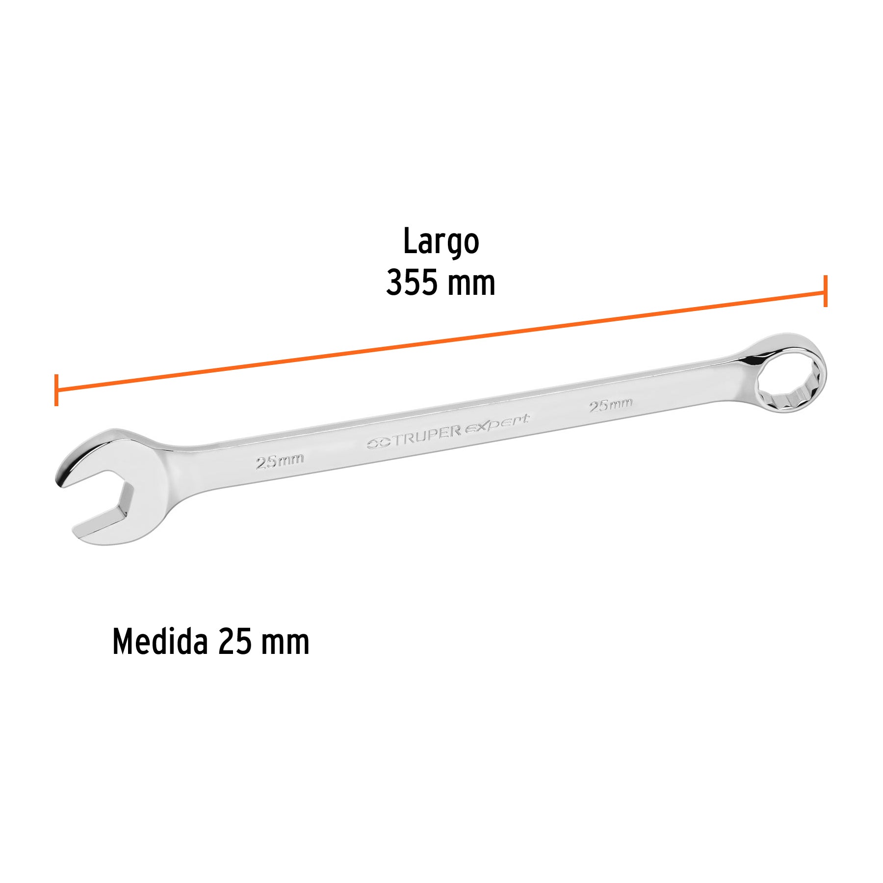 Llave combinada extralarga 25 mm x 355 mm de largo, EXPERT