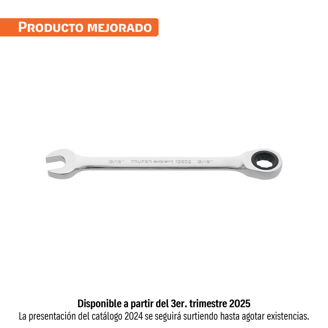 Llave combinada con matraca 13/16" x 281 mm largo, EXPERT