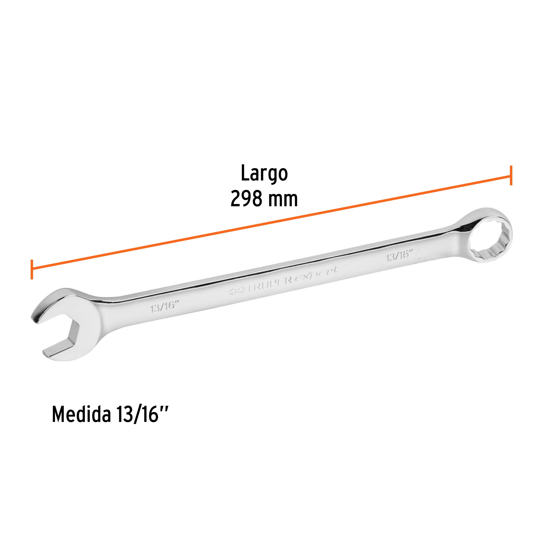 Llave combinada extralarga 13/16" x 298 mm de largo, EXPERT