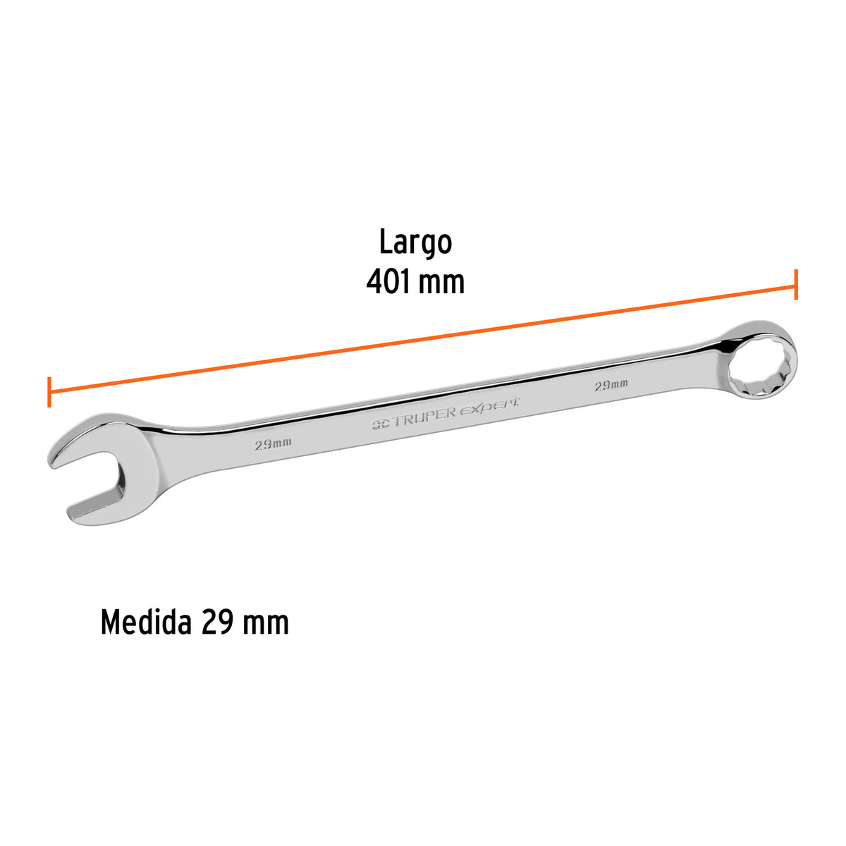 Llave combinada extralarga 29 mm x 401 mm de largo, EXPERT