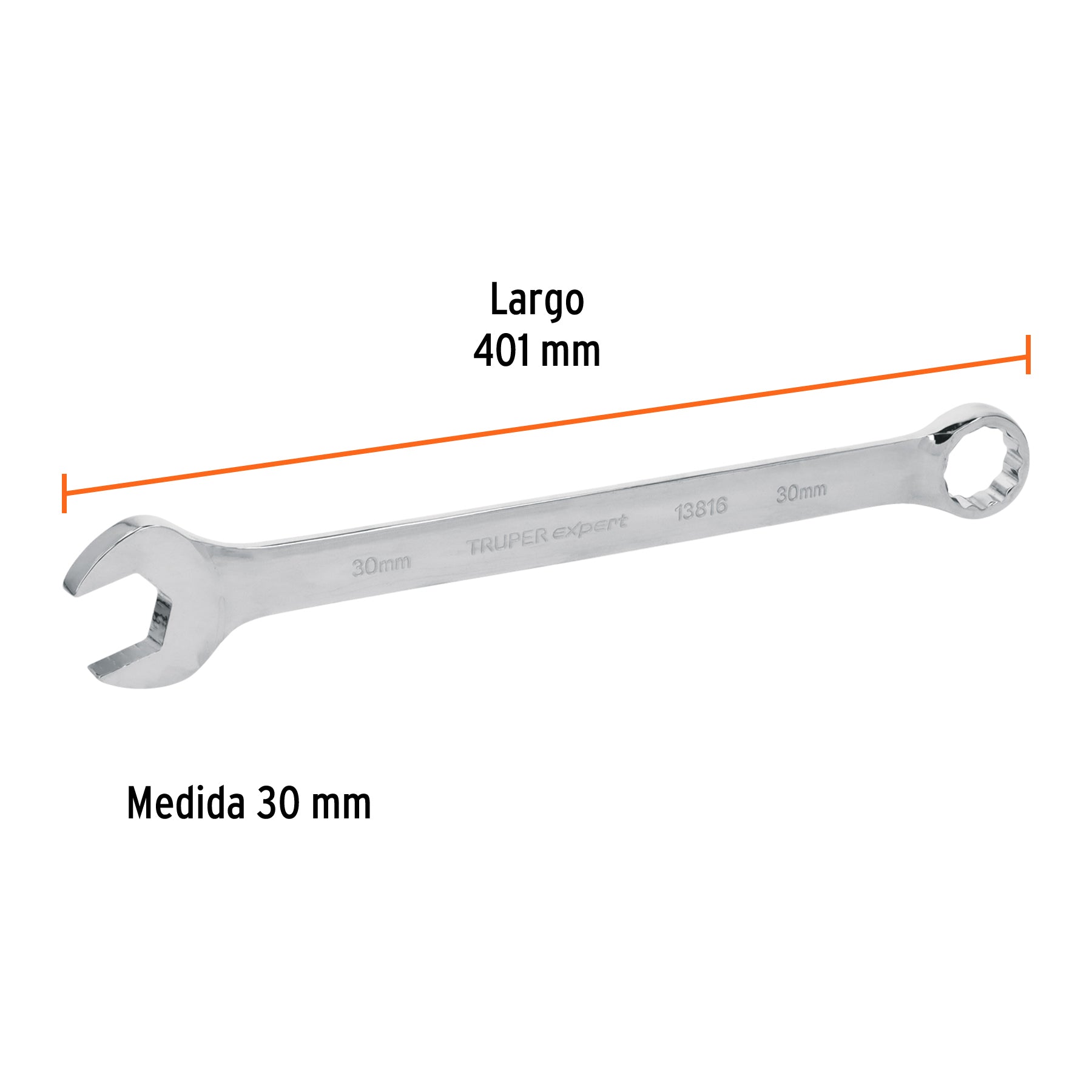 Llave combinada extralarga 30 mm x 401 mm de largo, EXPERT