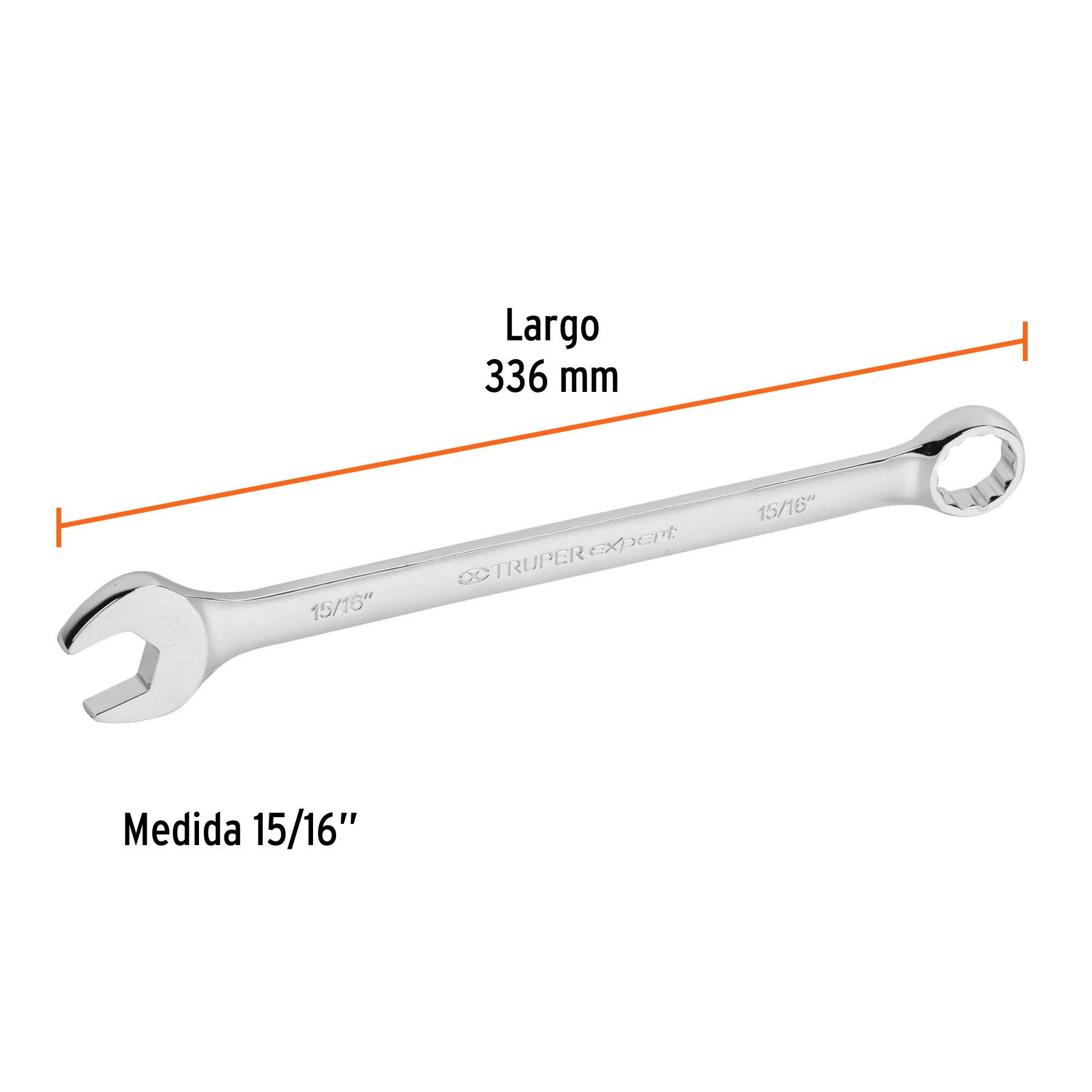 Llave combinada extralarga 15/16" x 336 mm de largo, EXPERT