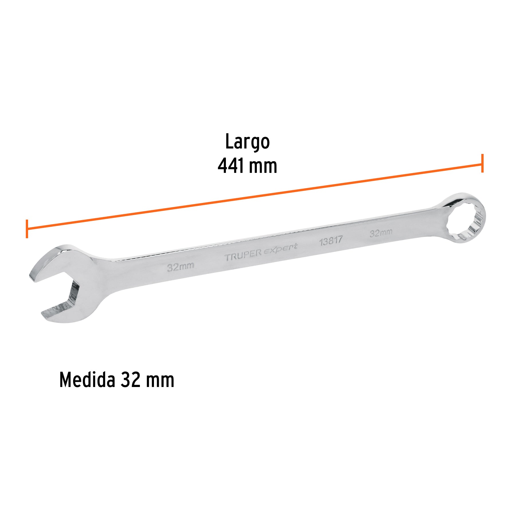 Llave combinada extralarga 32 mm x 441 mm de largo, EXPERT