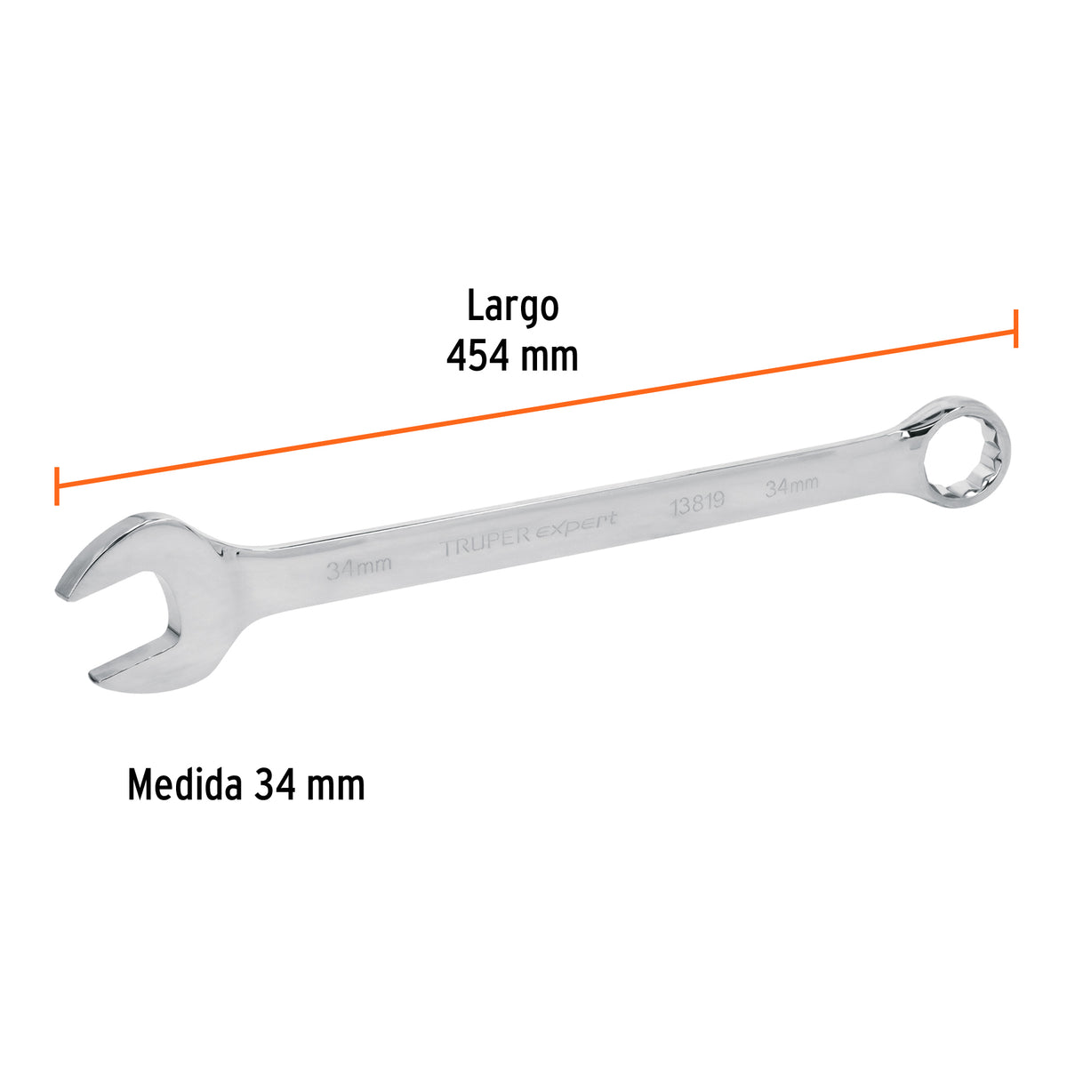 Llave combinada extralarga 34 mm x 454 mm de largo, EXPERT