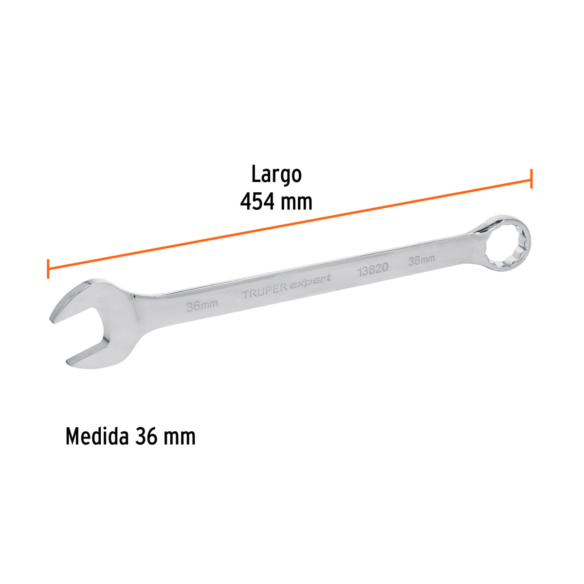 Llave combinada extralarga 36 mm x 454 mm de largo, EXPERT