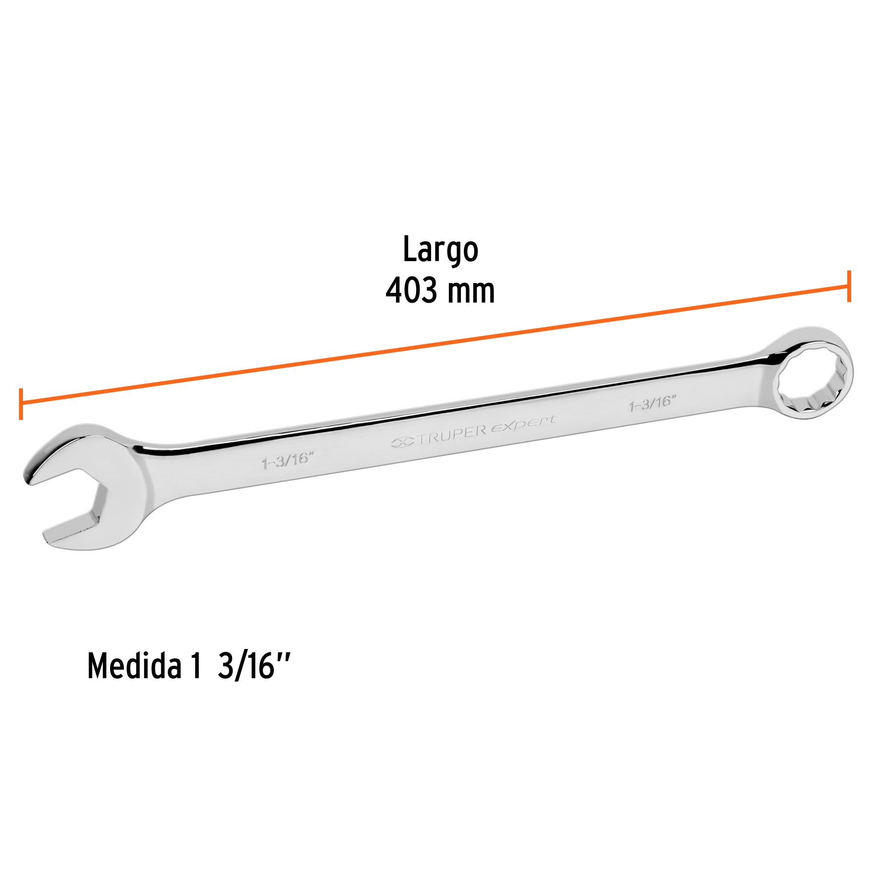 Llave combinada extralarga 1-3/16" x 403 mm de largo, EXPERT