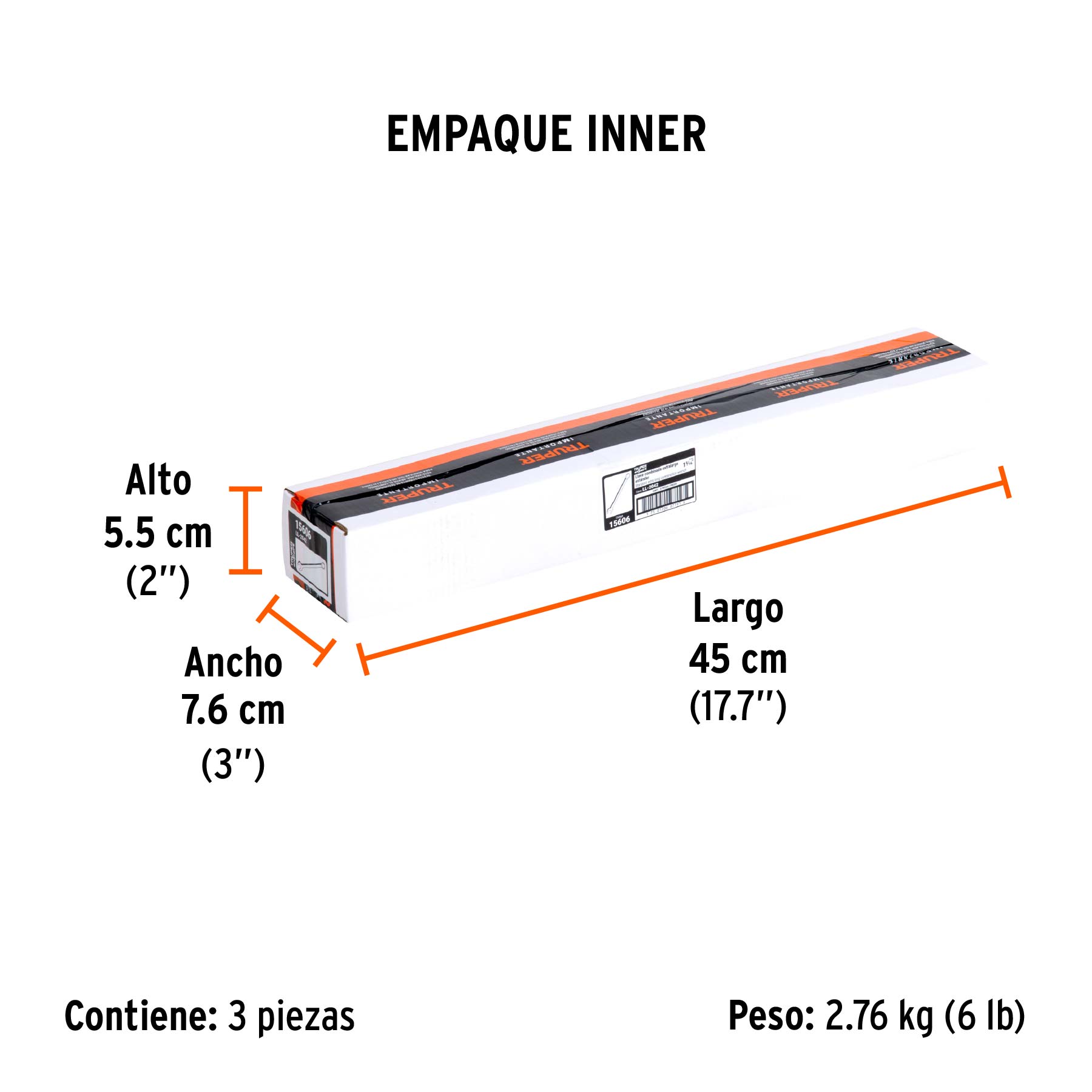 Llave combinada extralarga 1-5/16" x 376 mm de largo, EXPERT - Empaque