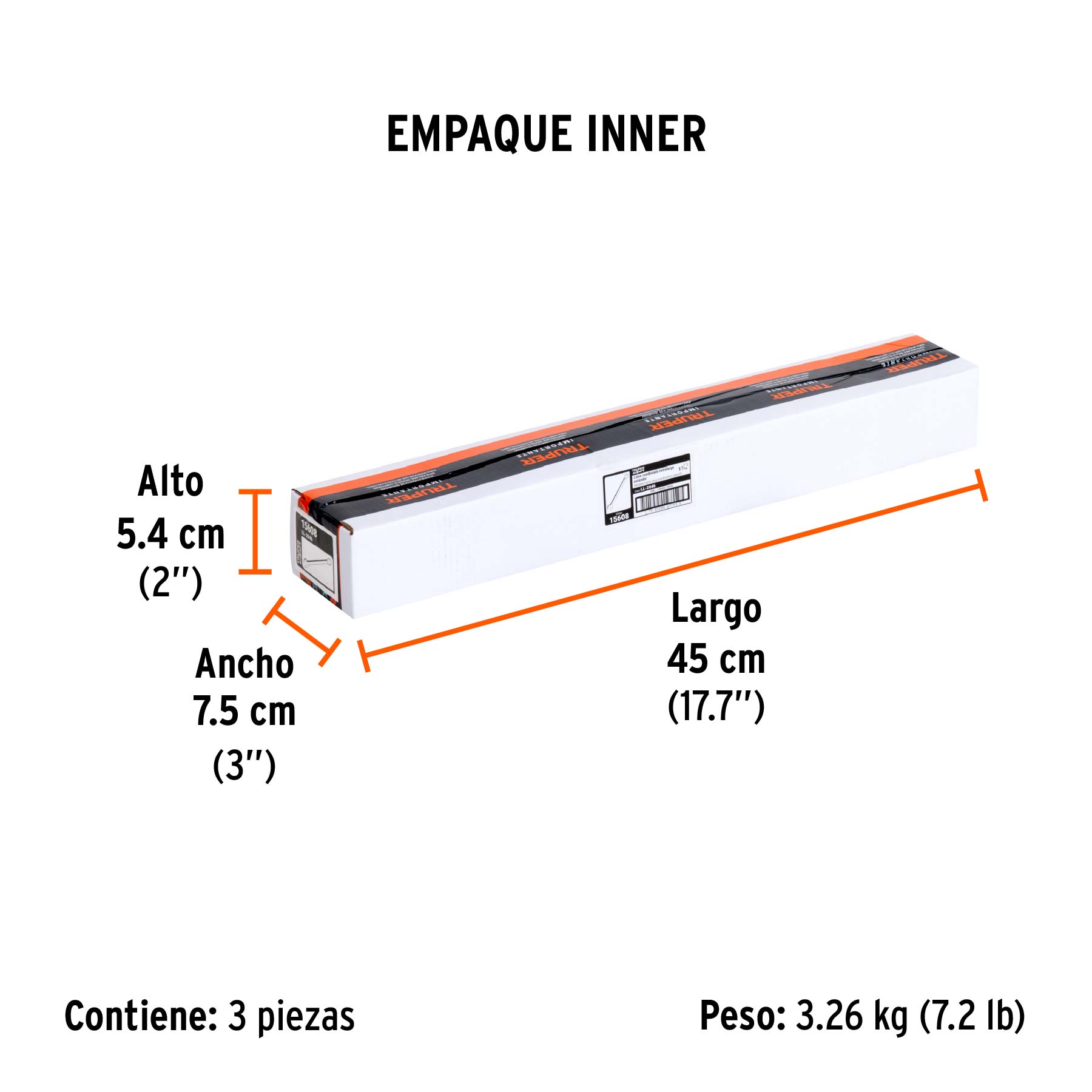 Llave combinada extralarga 1-7/16" x 454 mm de largo, EXPERT - Empaque