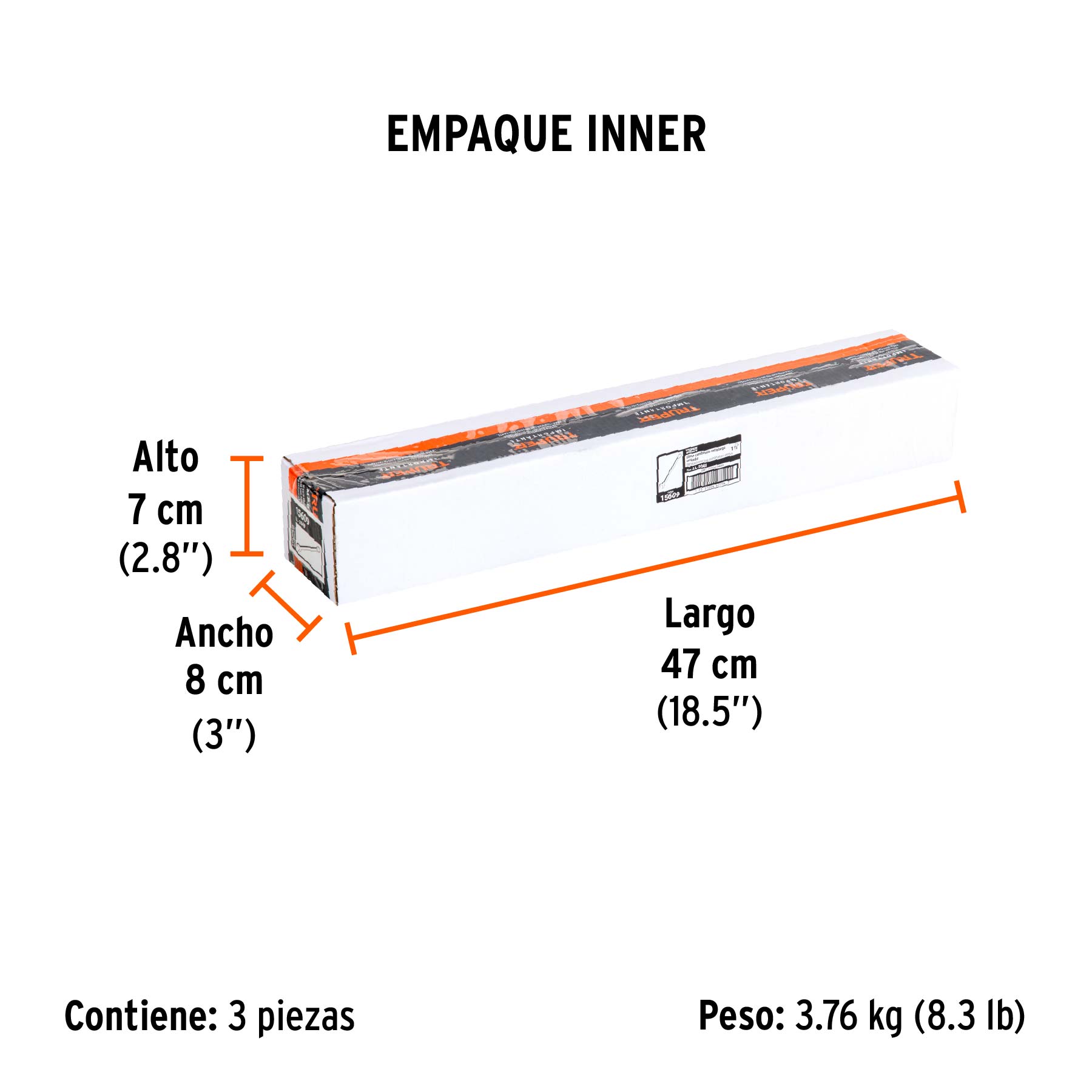 Llave combinada extralarga 1-1/2" x 467 mm de largo, EXPERT - Empaque