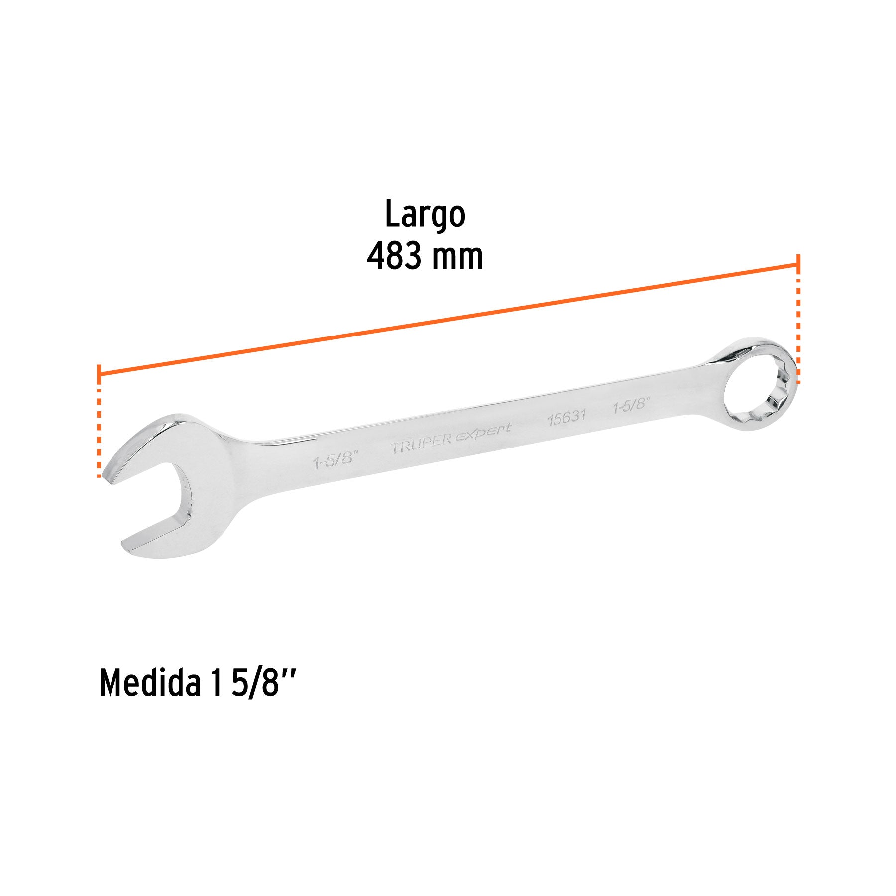 Llave combinada extralarga 1-5/8" x 483 mm de largo, EXPERT