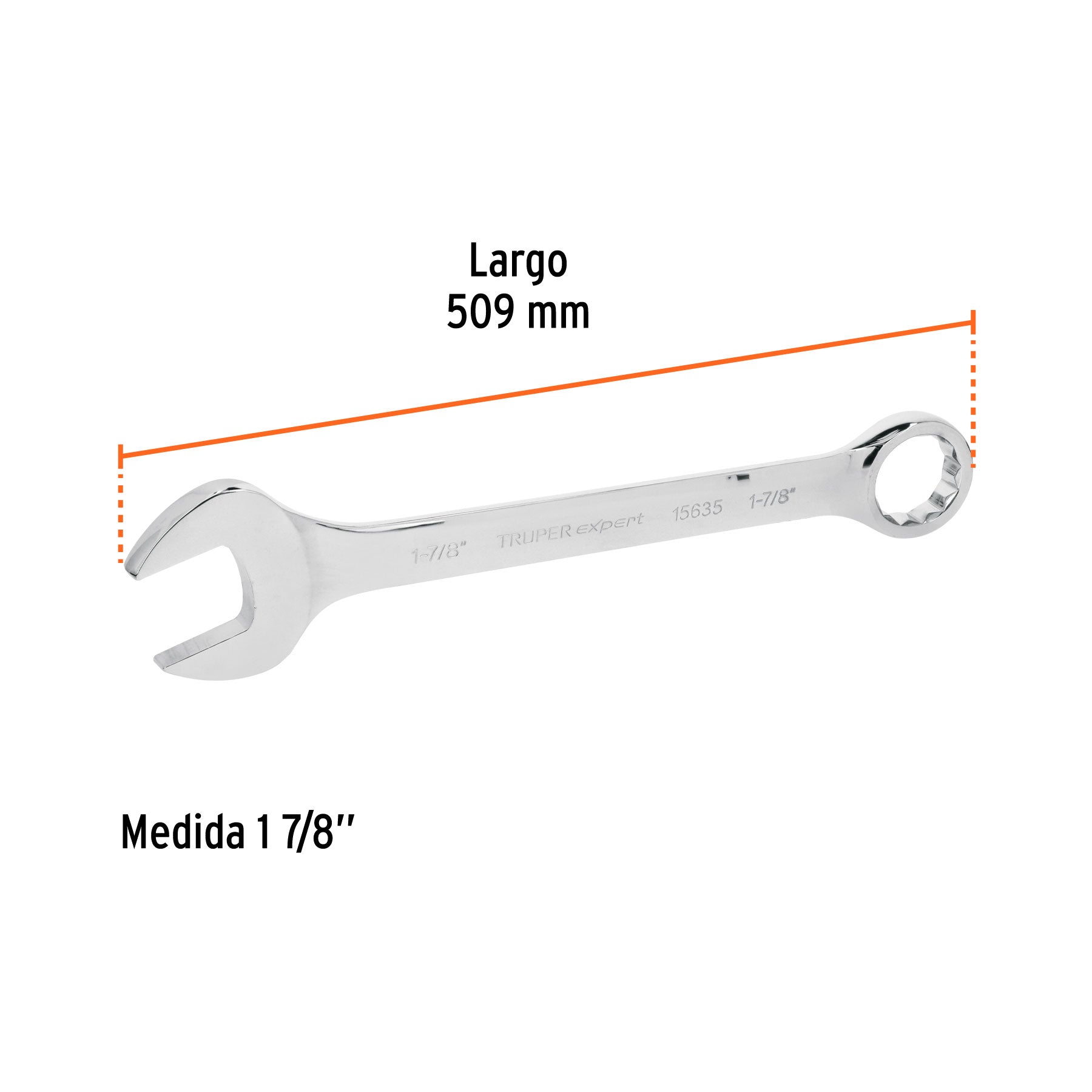 Llave combinada extralarga 1-7/8" x 509 mm de largo, EXPERT