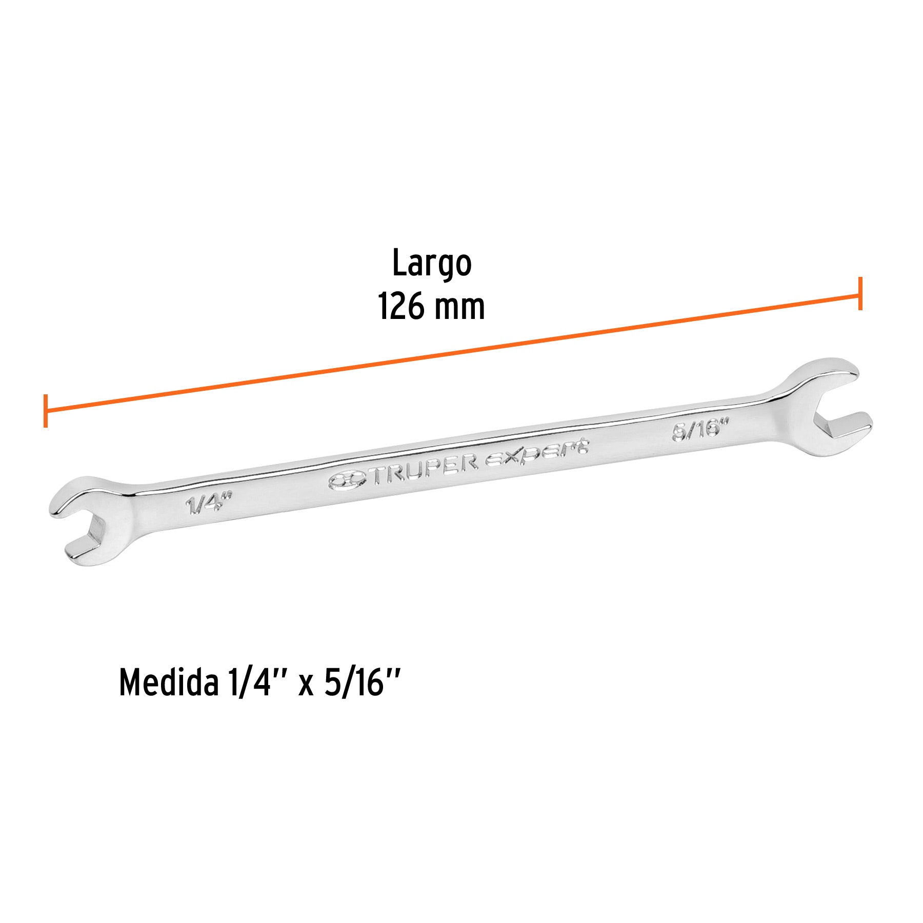 Llave española, 1/4 x 5/16" x 126 mm de largo, TRUPER EXPERT