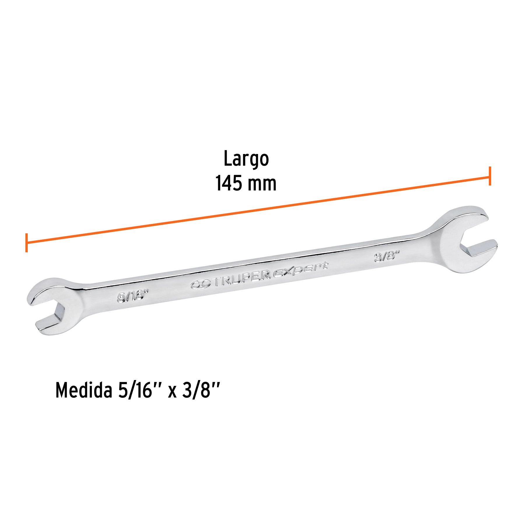Llave española, 5/16 x 3/8" x 145 mm de largo, TRUPER EXPERT