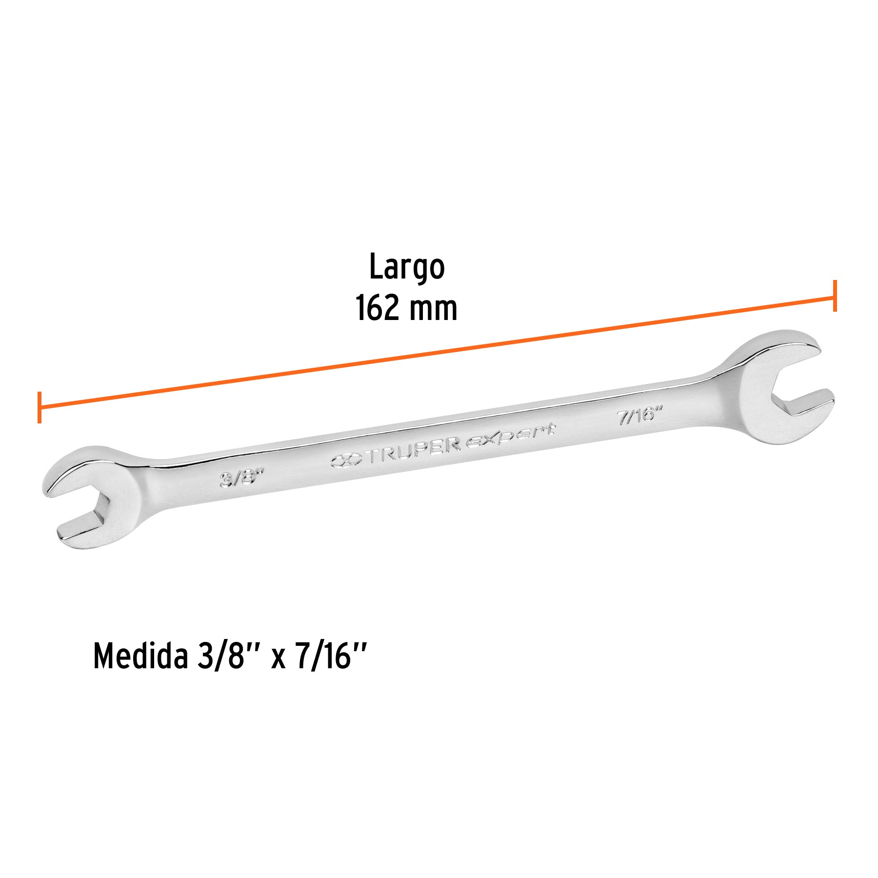 Llave española, 3/8 x 7/16" x 162 mm de largo, TRUPER EXPERT