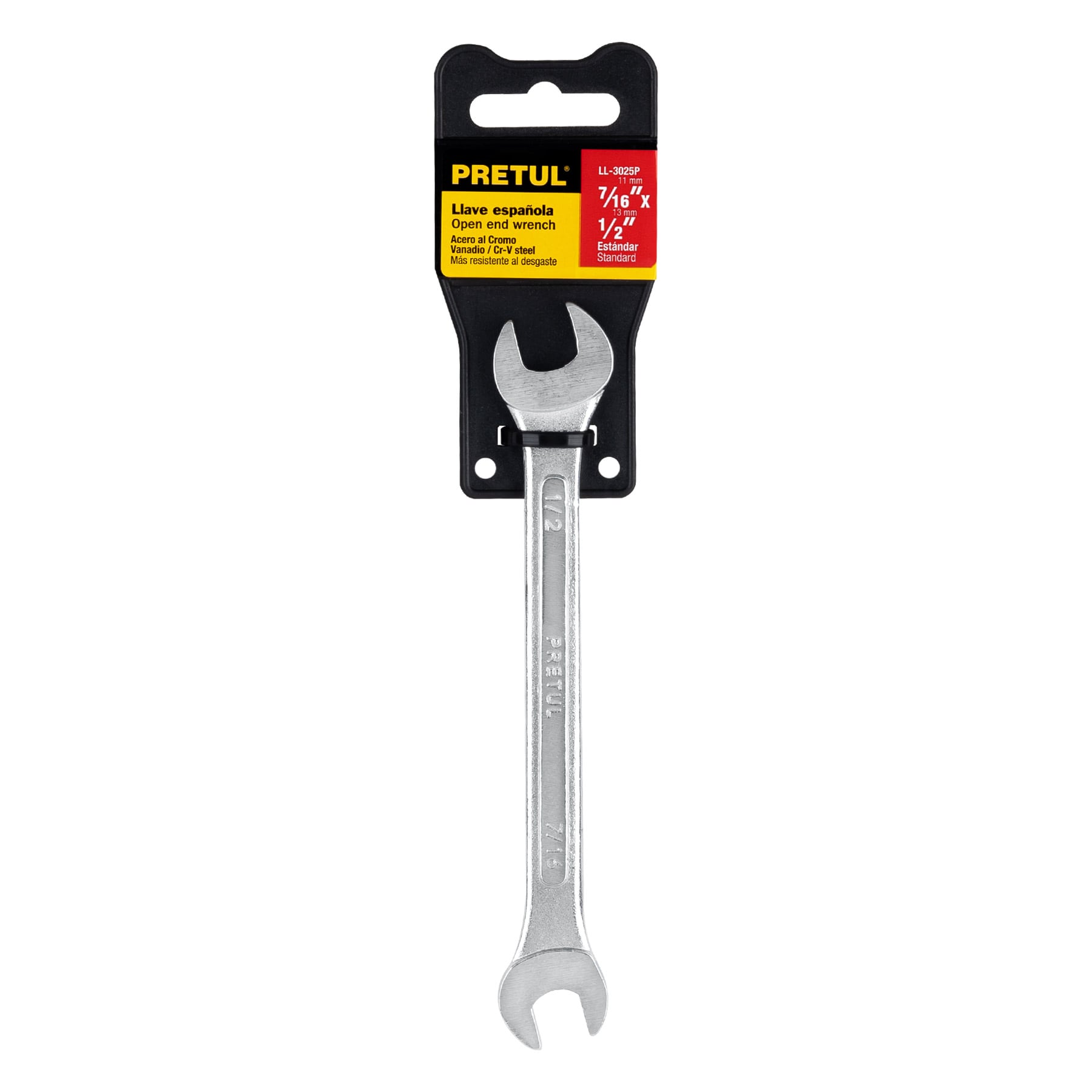Llave española, 7/16 x 1/2" x 172 mm de largo, PRETUL