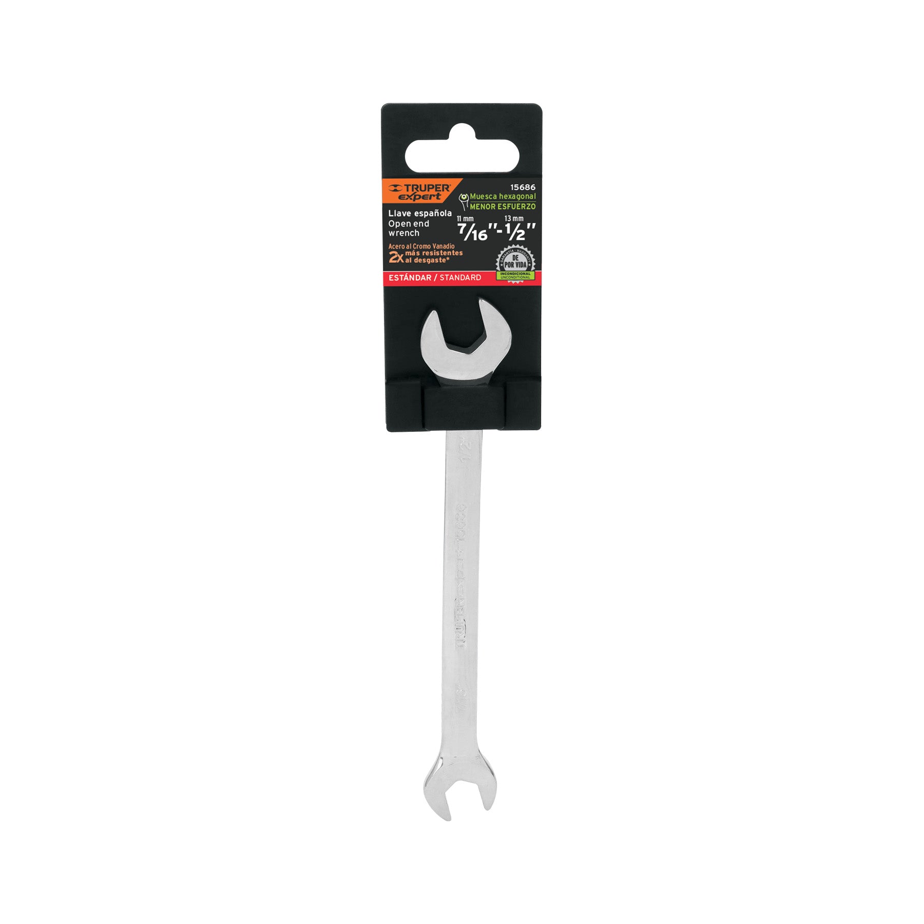 Llave española, 7/16 x 1/2" x 181 mm de largo, TRUPER EXPERT