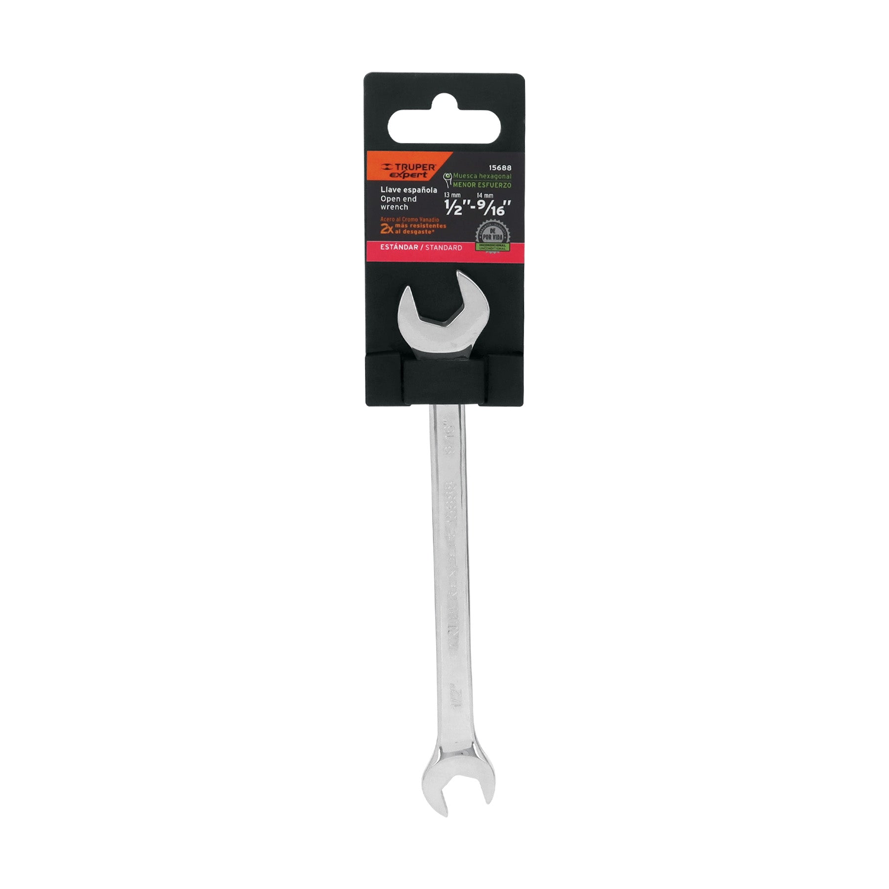 Llave española, 1/2 x 9/16" x 181 mm de largo, TRUPER EXPERT