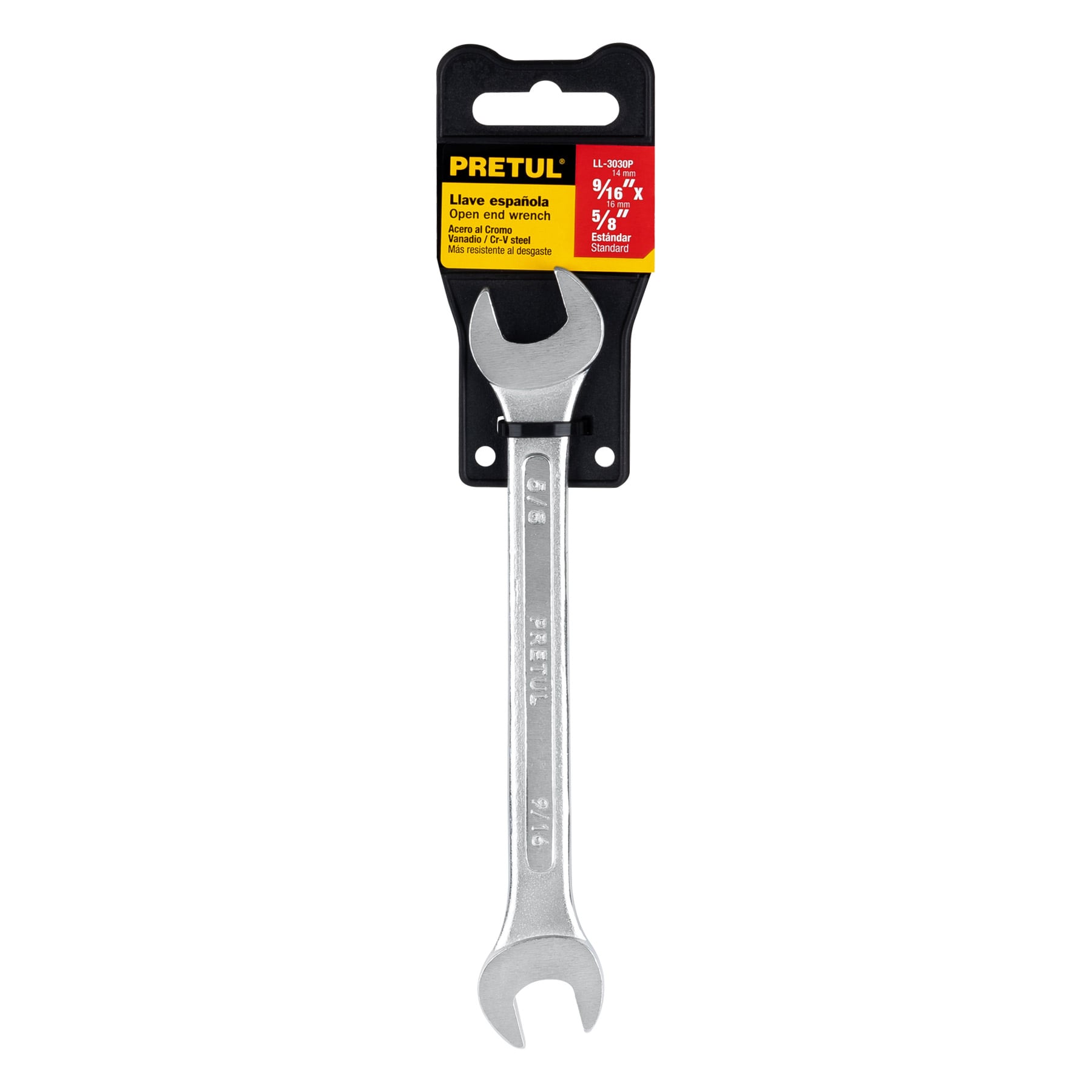Llave española, 9/16 x 5/8" x 185 mm de largo, PRETUL