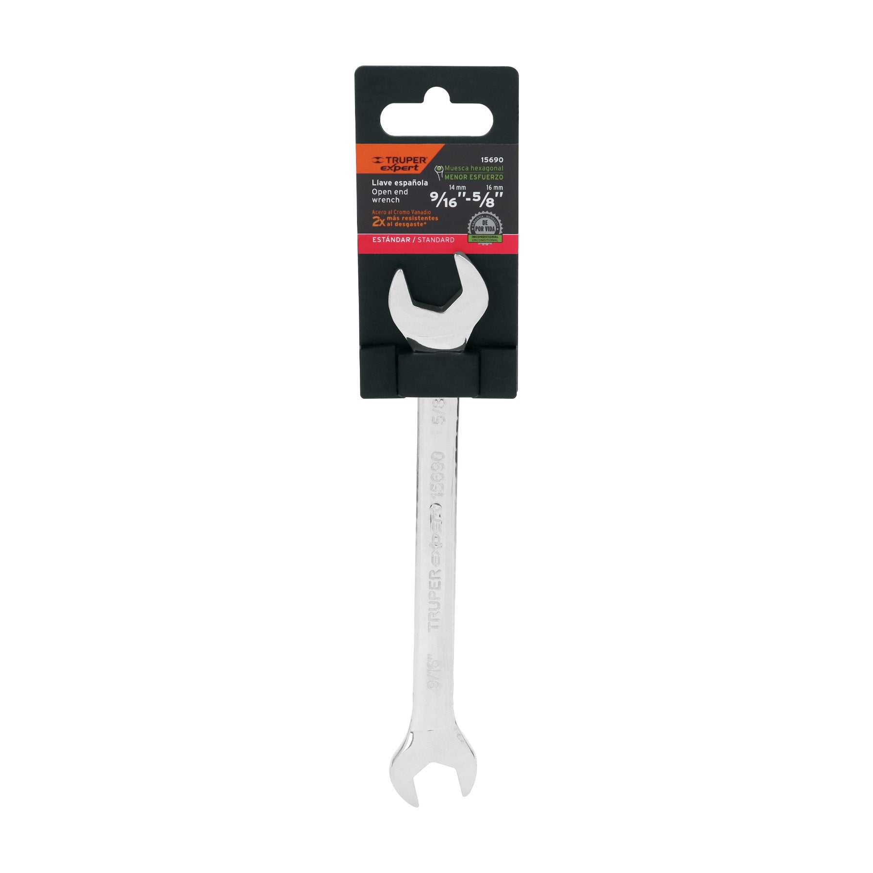 Llave española, 9/16 x 5/8" x 189 mm de largo, TRUPER EXPERT