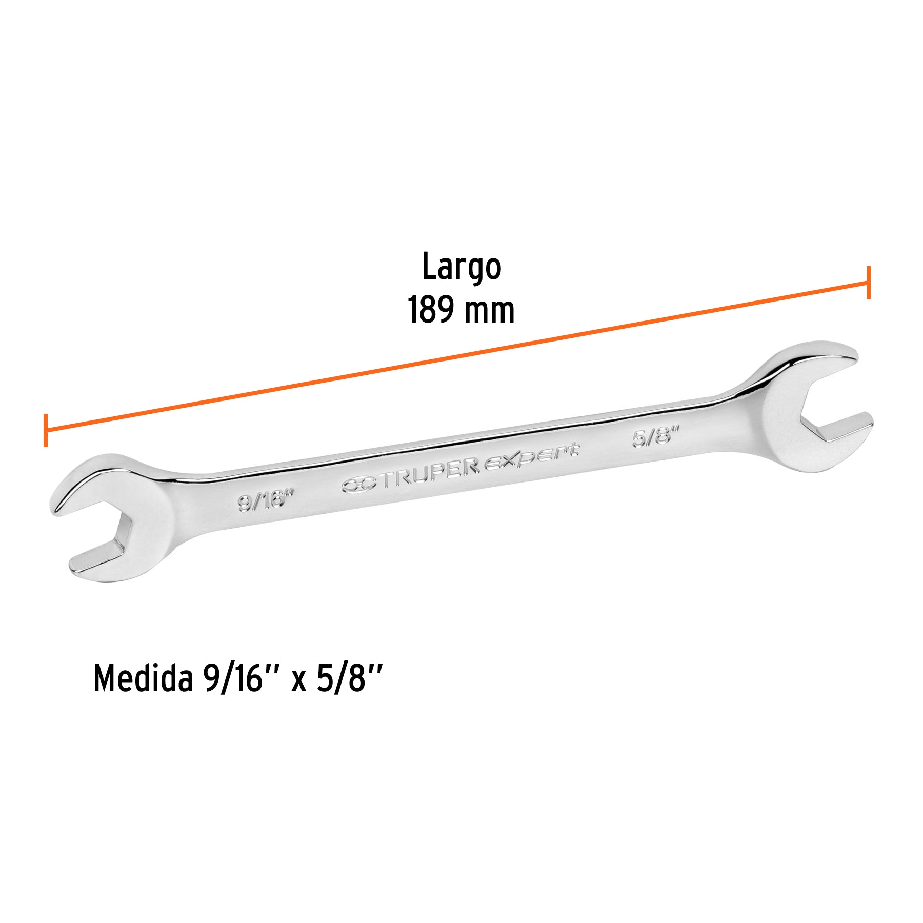 Llave española, 9/16 x 5/8" x 189 mm de largo, TRUPER EXPERT