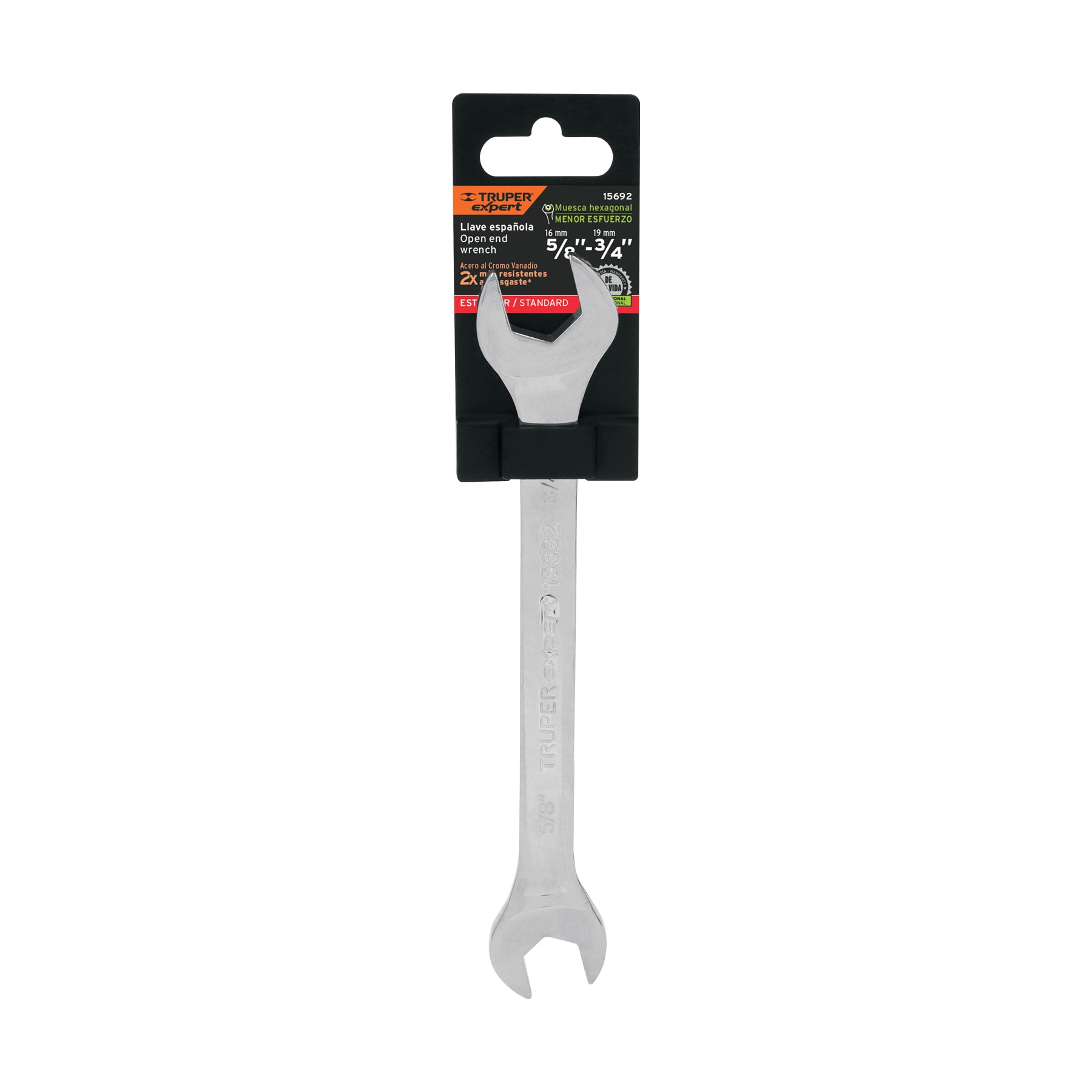 Llave española, 5/8 x 3/4" x 220 mm de largo, TRUPER EXPERT
