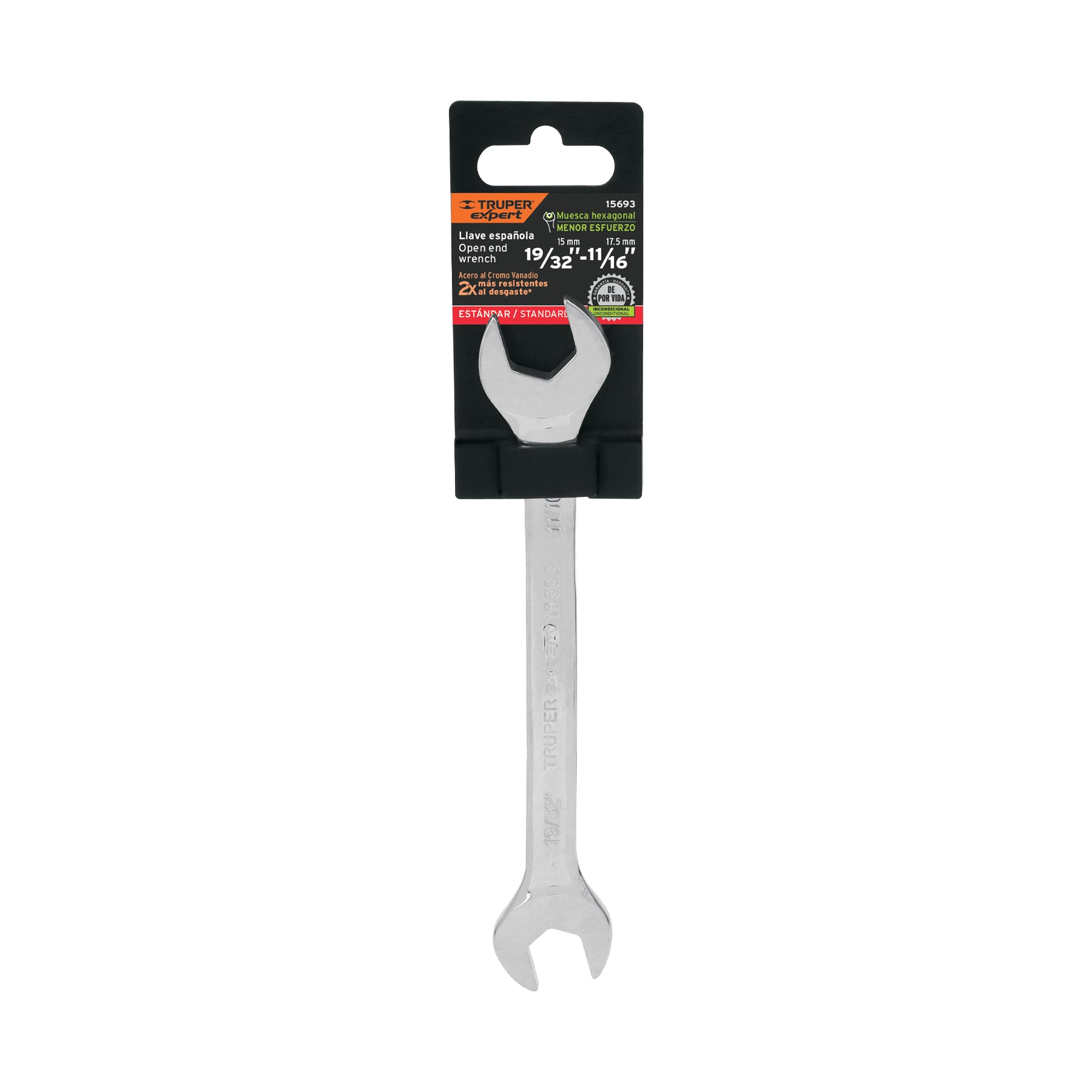 Llave española, 19/32 x 11/16" x 198 mm de largo, EXPERT