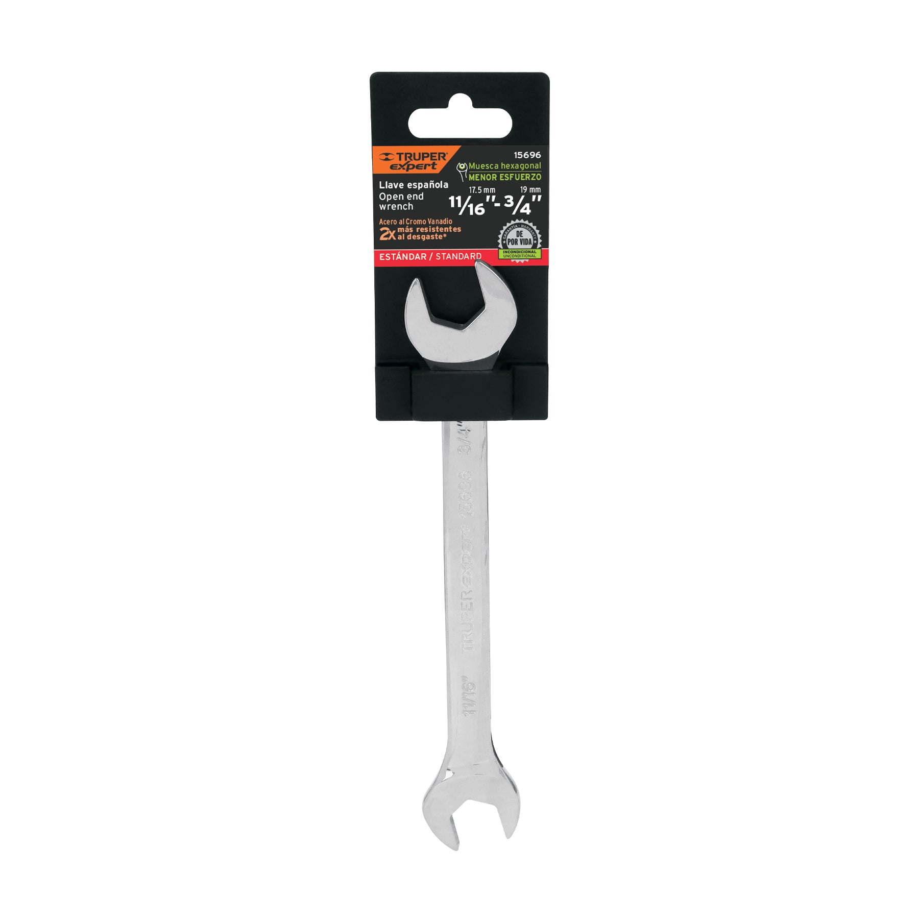 Llave española, 11/16 x 3/4" x 220 mm de largo, EXPERT
