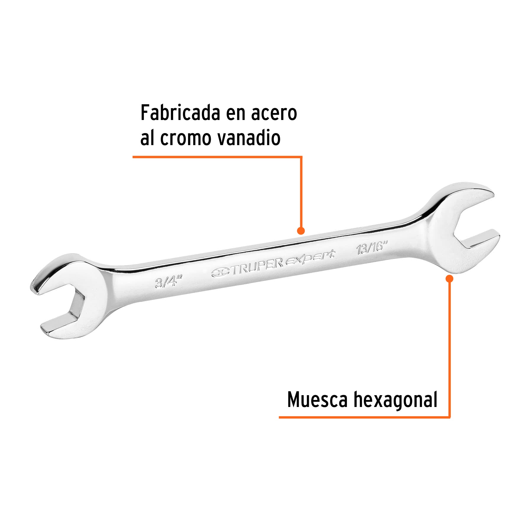 Llave española, 3/4 x 13/16" x 242 mm de largo, EXPERT
