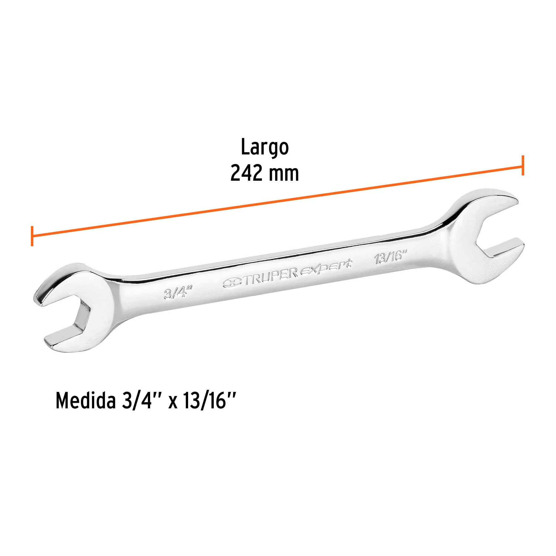Llave española, 3/4 x 13/16" x 242 mm de largo, EXPERT