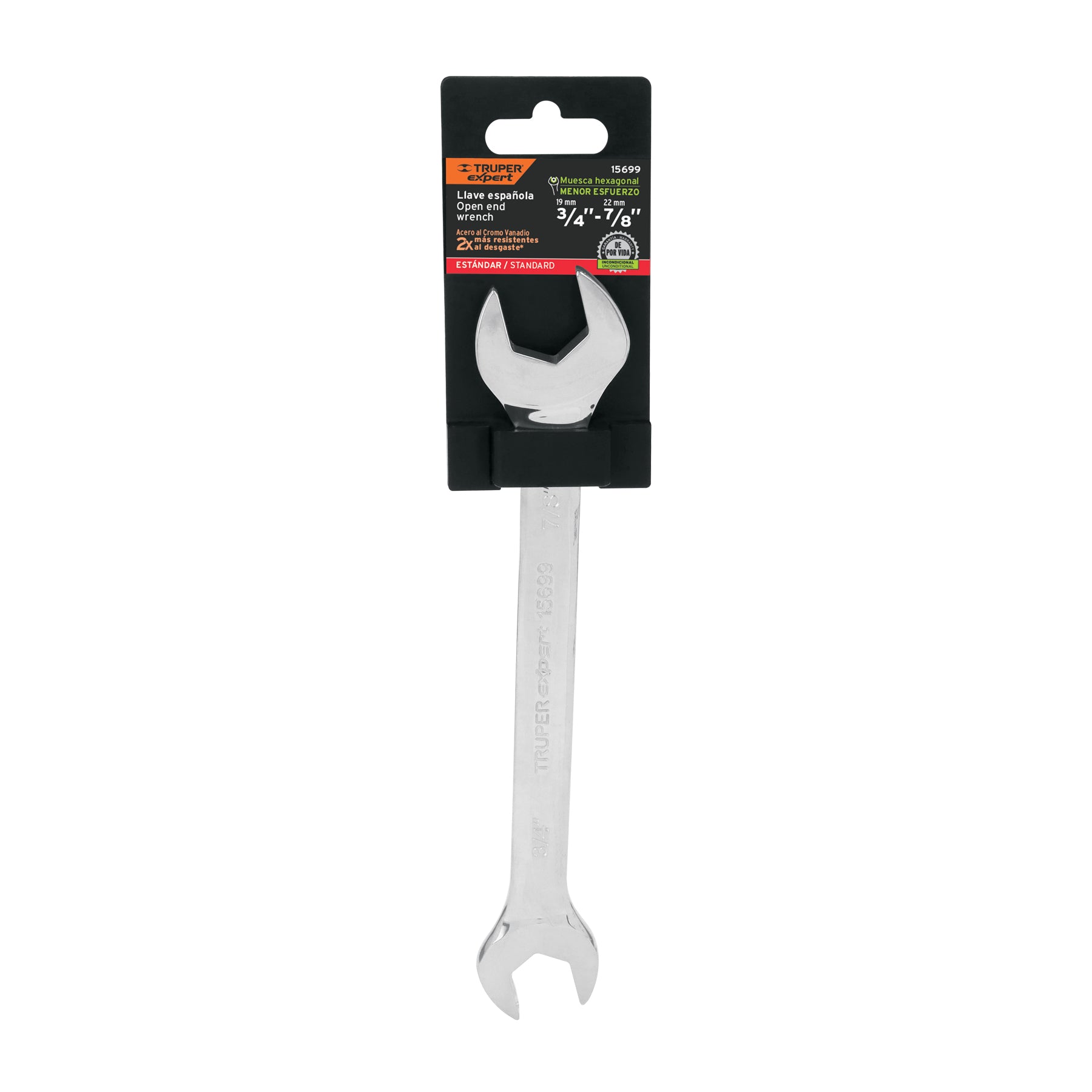 Llave española, 3/4 x 7/8" x 242 mm de largo, TRUPER EXPERT