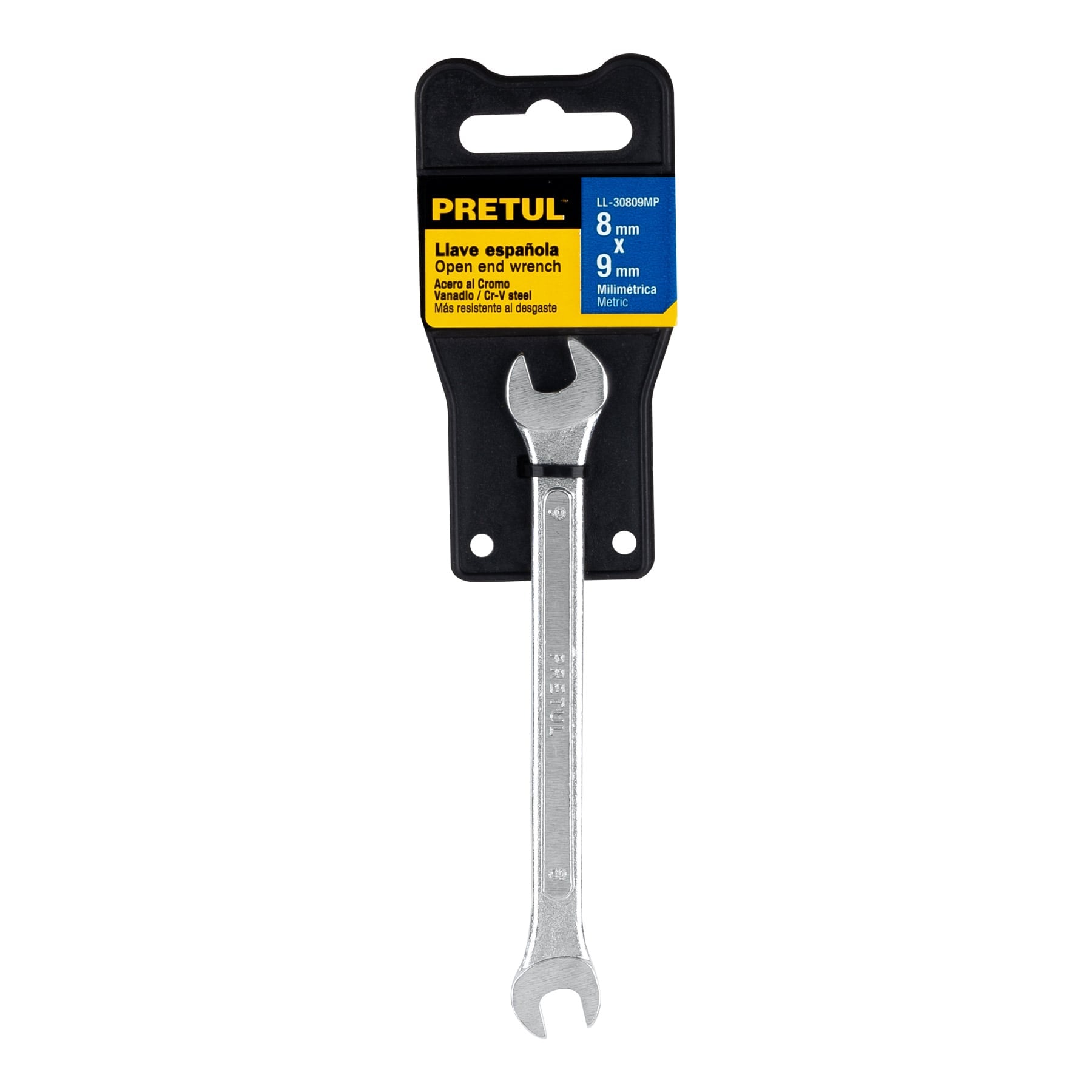 Llave española 8 x 9 mm x 140 mm de largo, PRETUL