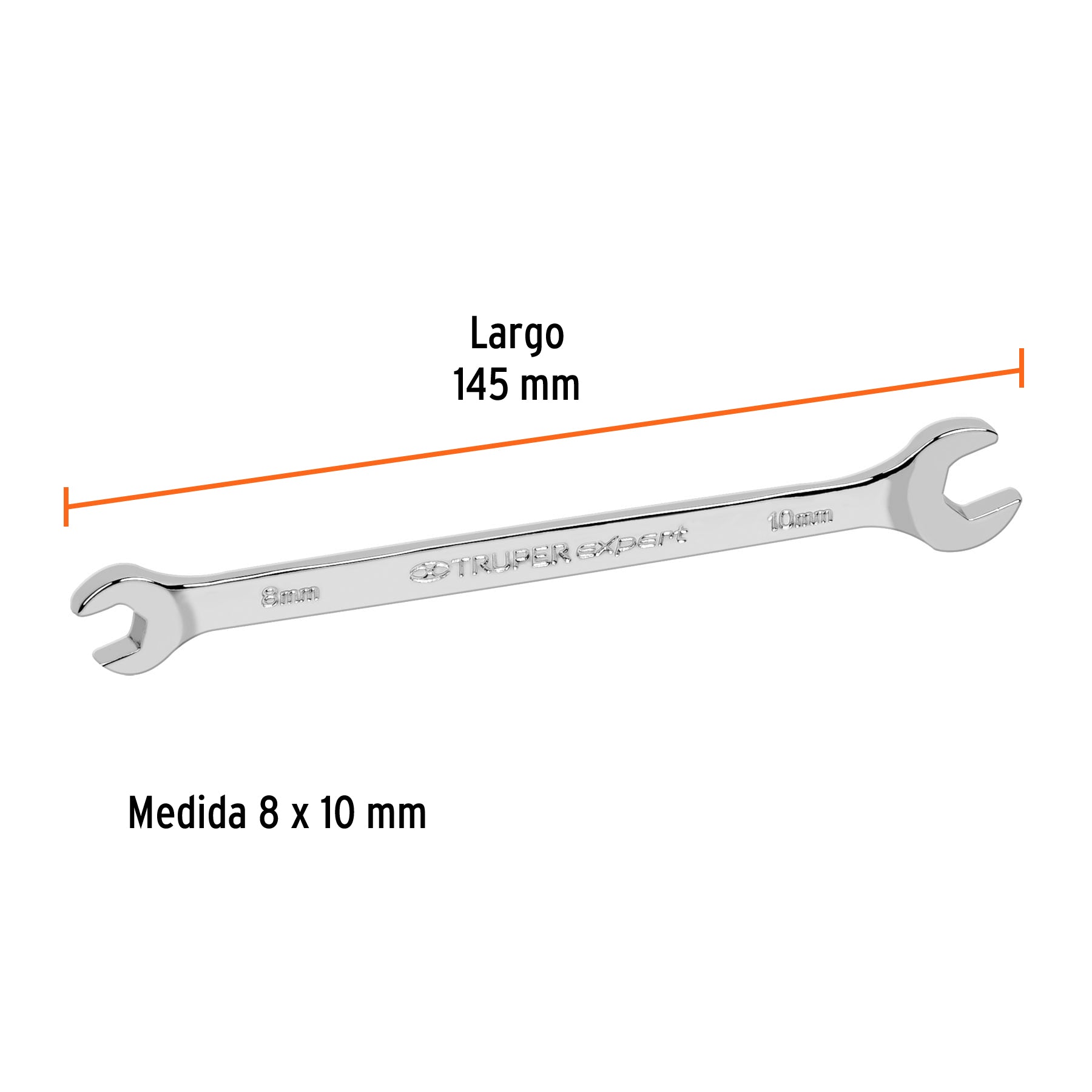 Llave española 8 x 10 x 145 mm de largo, TRUPER EXPERT