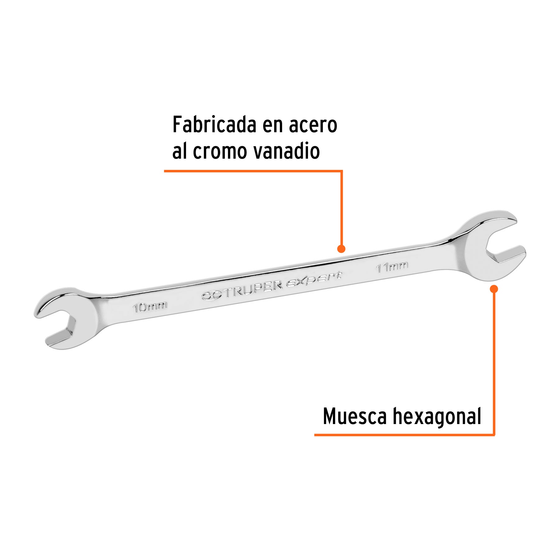 Llave española 10 x 11 x 162 mm de largo, TRUPER EXPERT