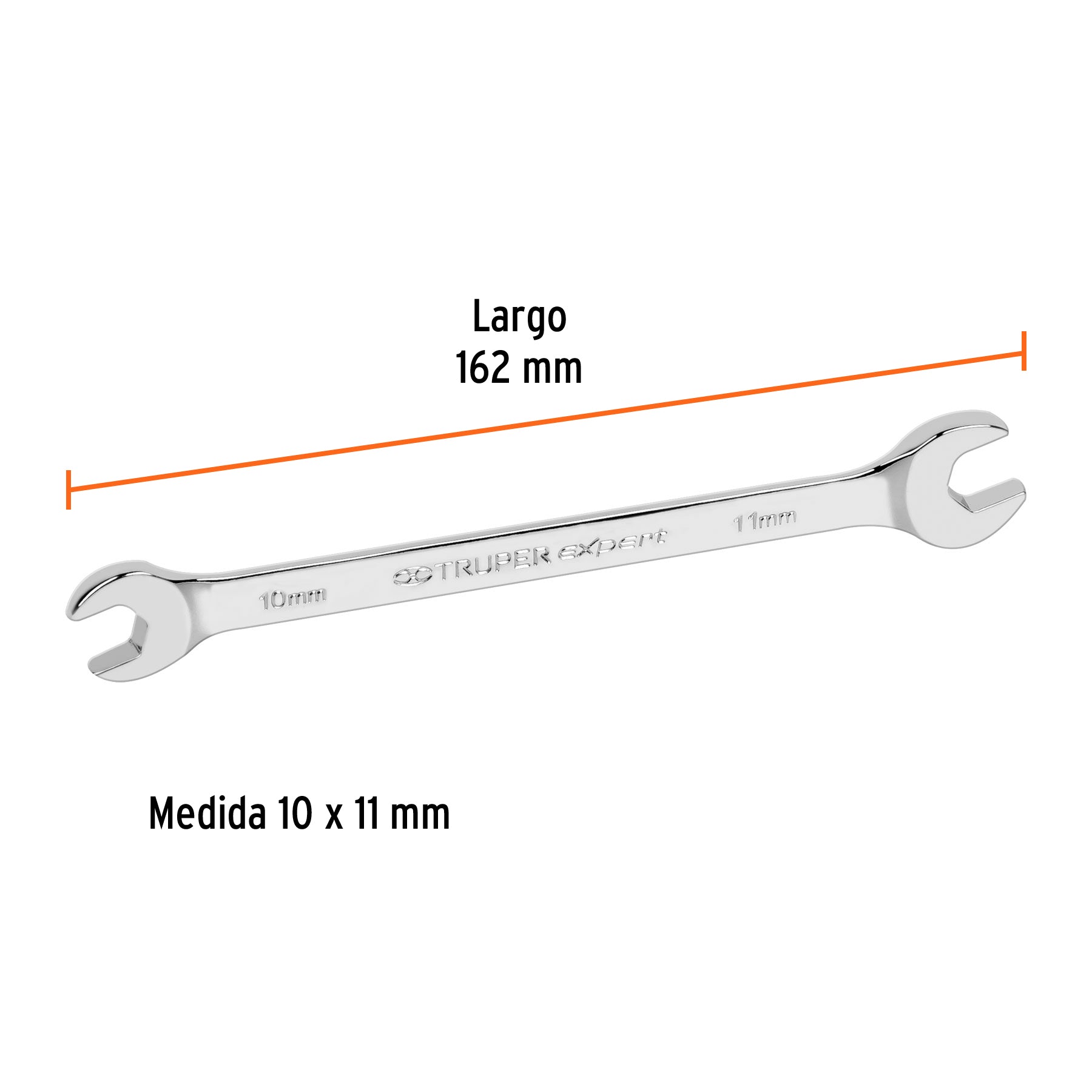 Llave española 10 x 11 x 162 mm de largo, TRUPER EXPERT