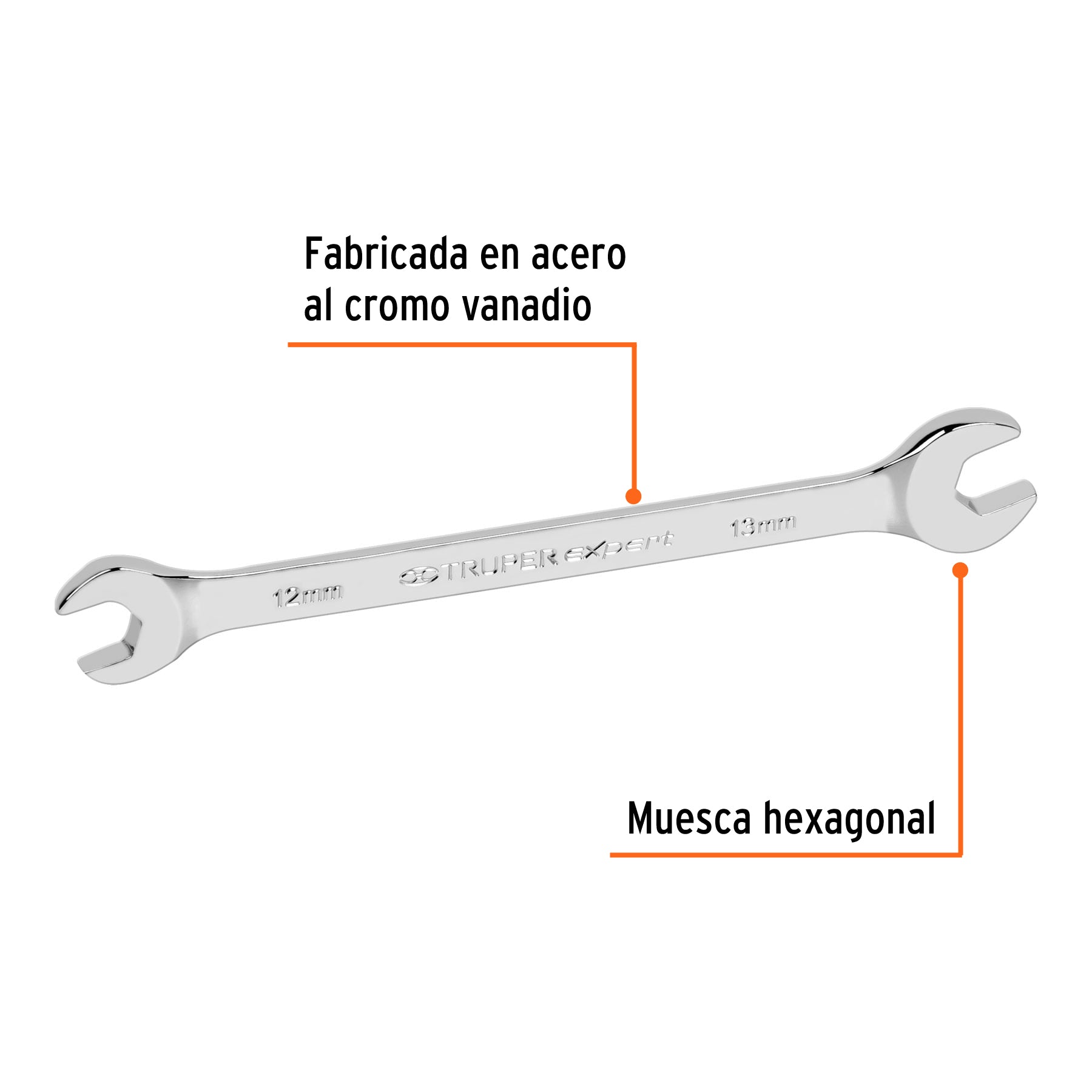 Llave española 12 x 13 x 181 mm de largo, TRUPER EXPERT