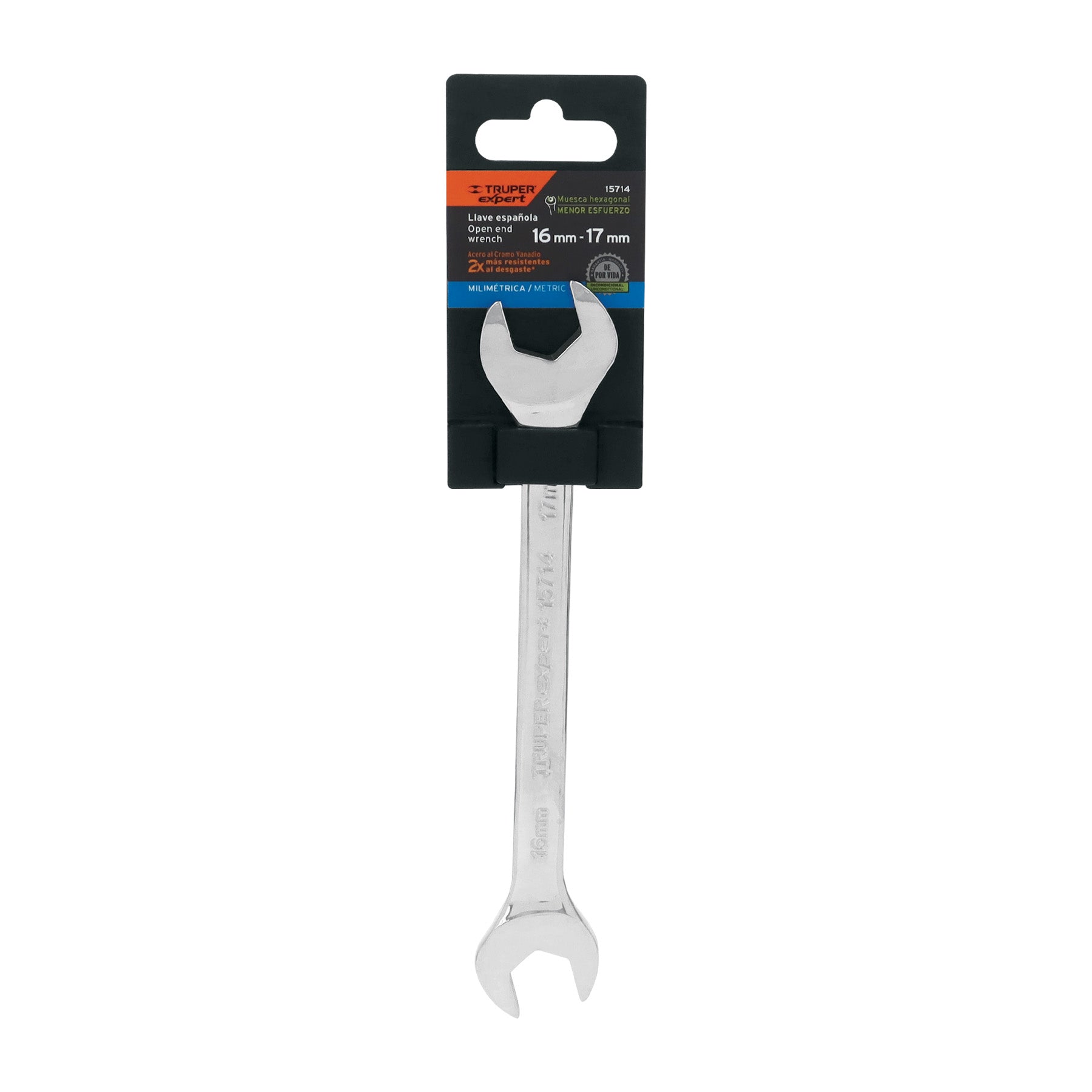 Llave española 16 x 17 x 198 mm de largo, TRUPER EXPERT