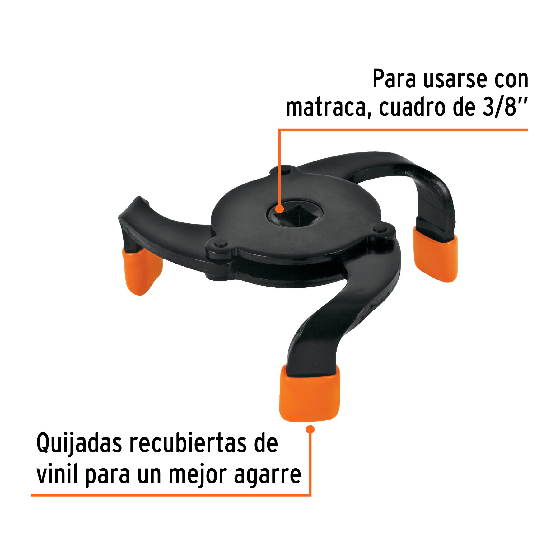 Llave universal 2-1/2"a 3-7/8" para filtro de aceite, TRUPER